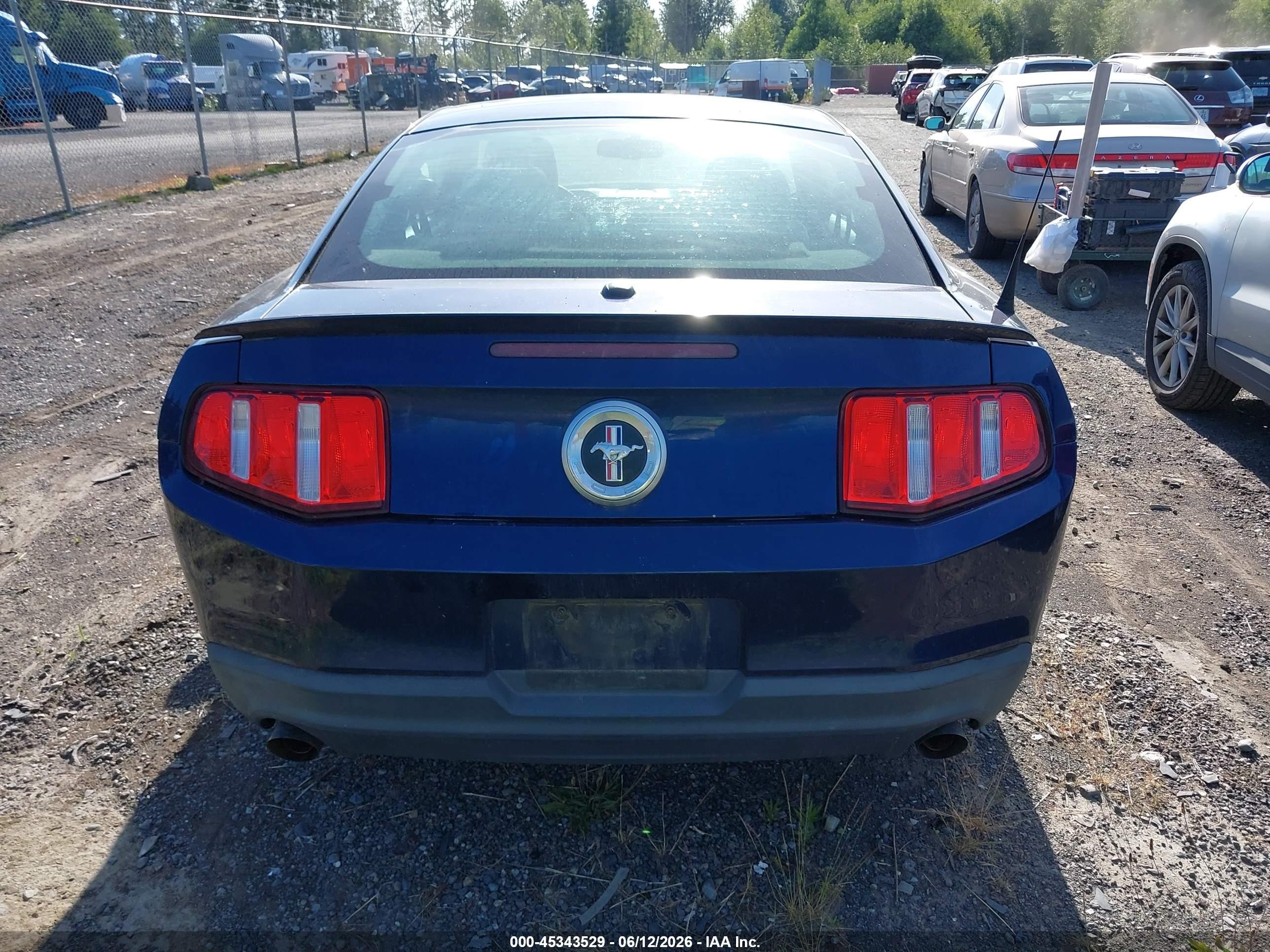 2012 Ford Mustang V6 Premium Blue vin: 1ZVBP8AM9C5283703