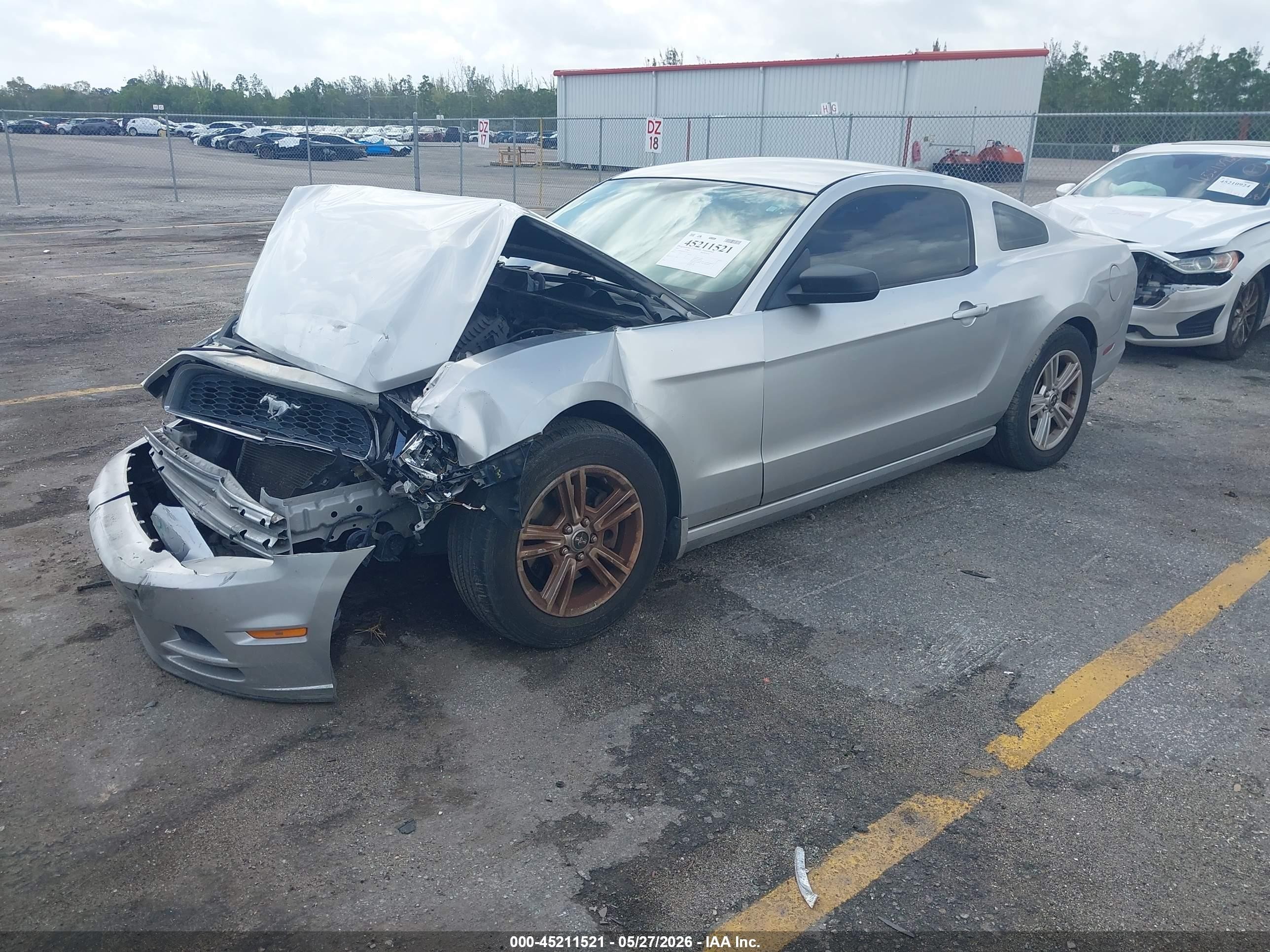 2013 Ford Mustang V6 Silver vin: 1ZVBP8AM9D5246023