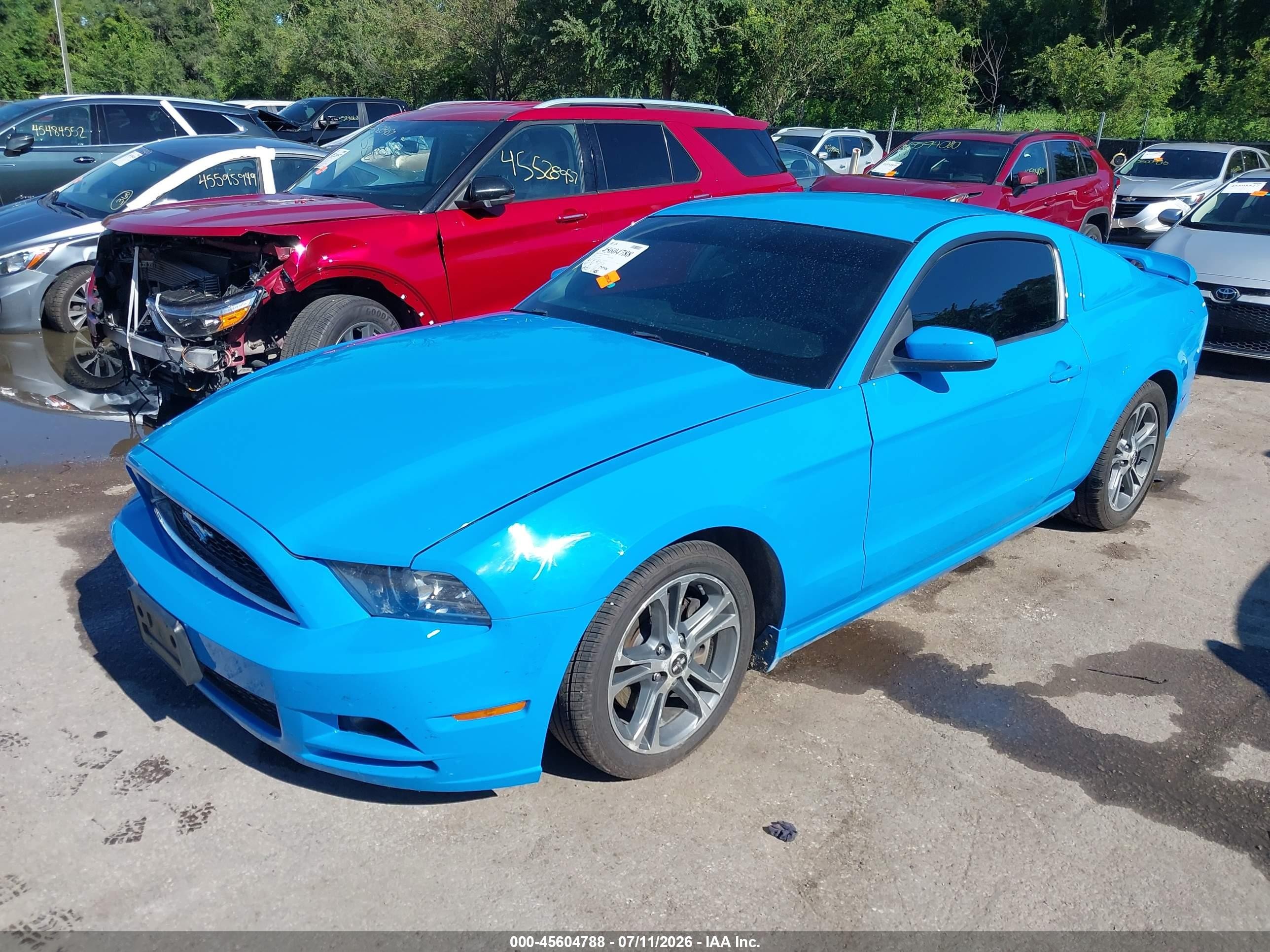2013 Ford Mustang V6 Premium Blue vin: 1ZVBP8AM9D5257832