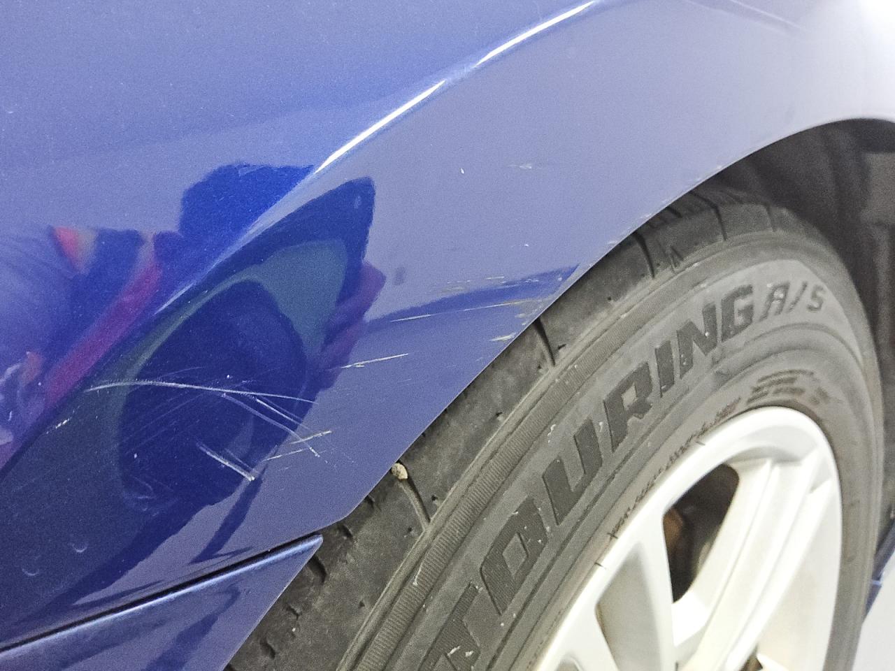 2013 Ford Mustang Blue vin: 1ZVBP8AM9D5281824 Damage: Left Front Fender, Dent(S) W/ Paint Dmg, 4 To 5 Inches