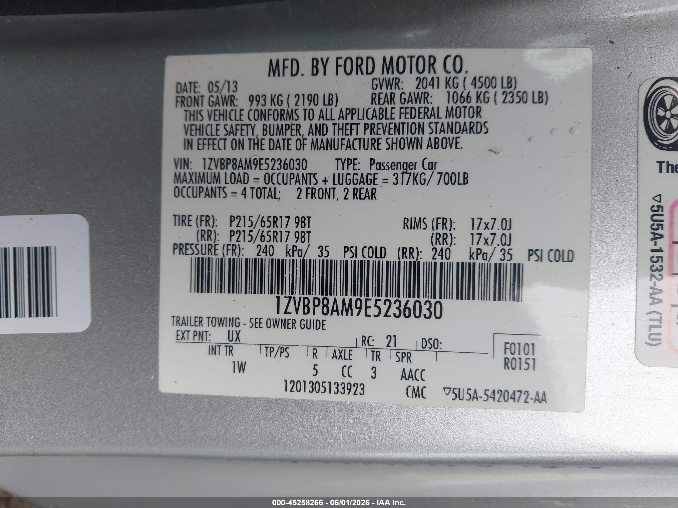 2014 Ford Mustang V6 Silver vin: 1ZVBP8AM9E5236030