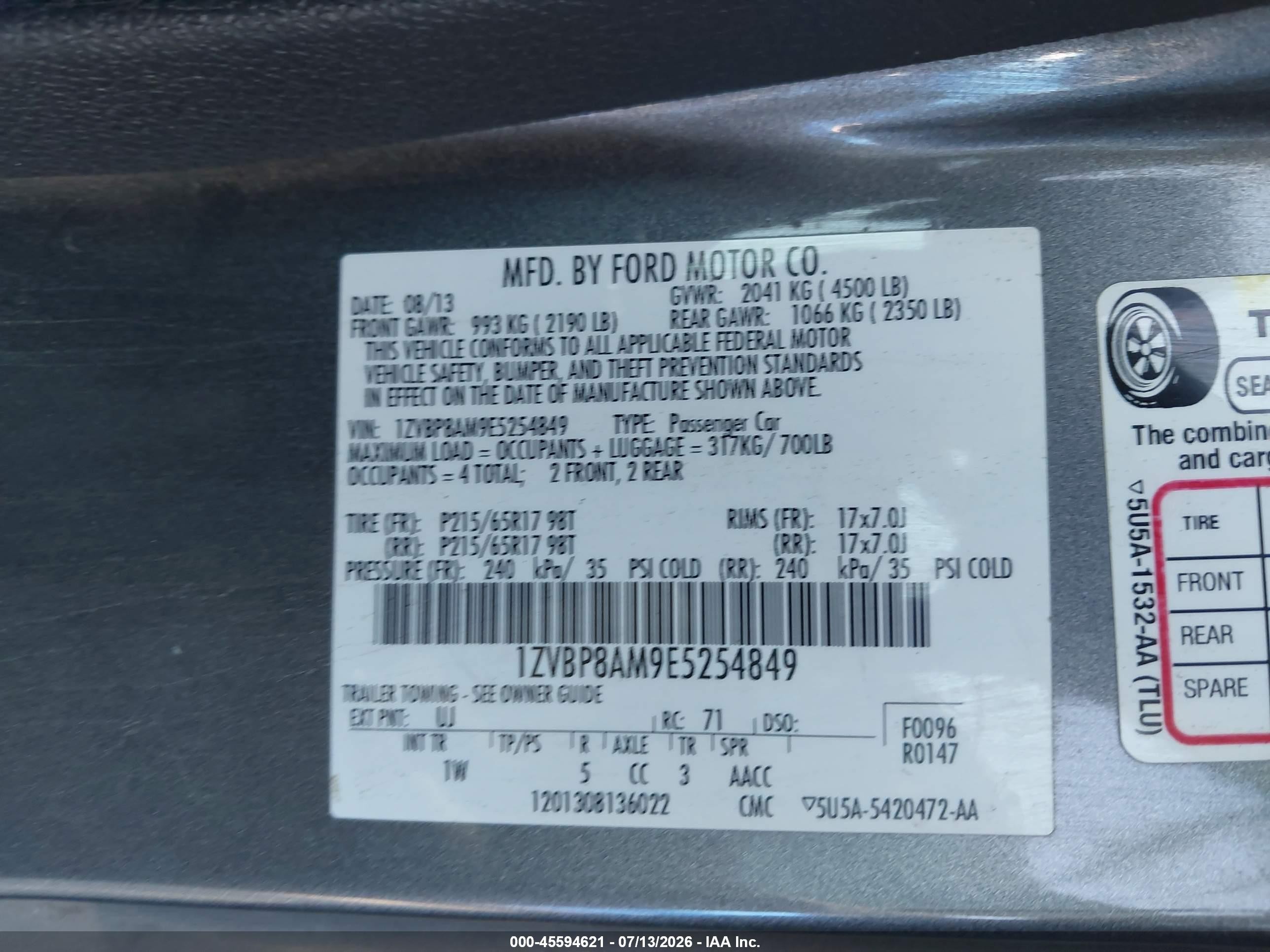 2014 Ford Mustang V6 Gray vin: 1ZVBP8AM9E5254849
