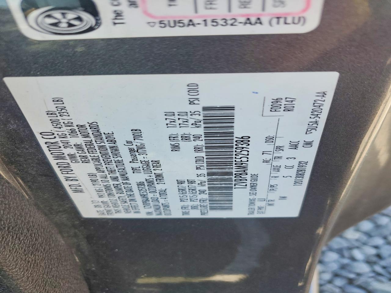 2014 Ford Mustang Серый vin: 1ZVBP8AM9E5259386