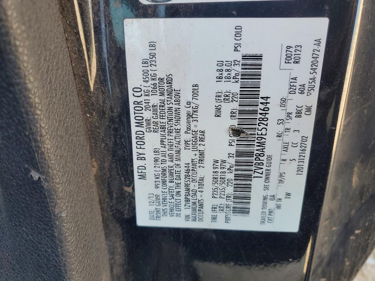 2014 Ford Mustang Черный vin: 1ZVBP8AM9E5284644