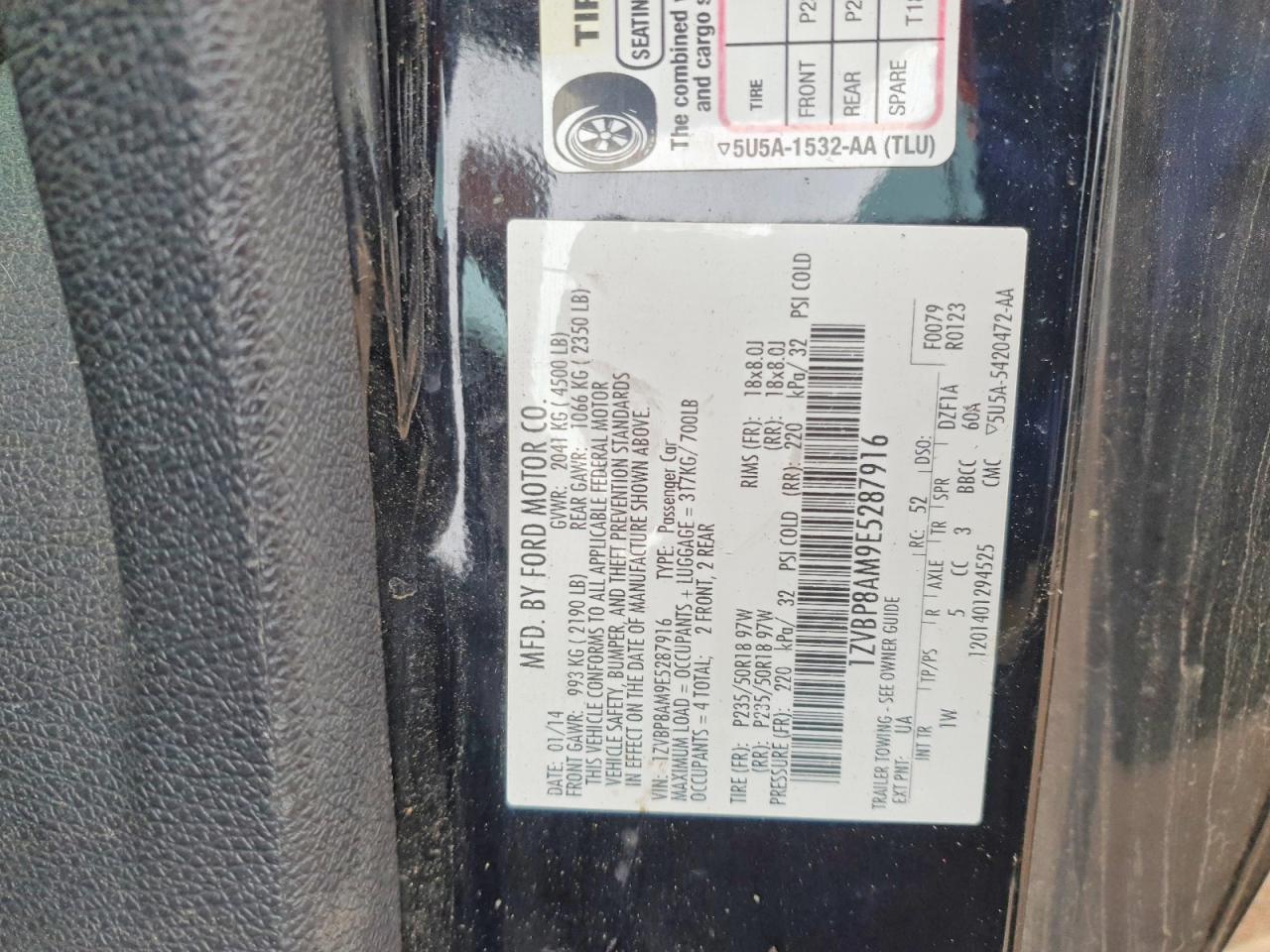 2014 Ford Mustang Black vin: 1ZVBP8AM9E5287916