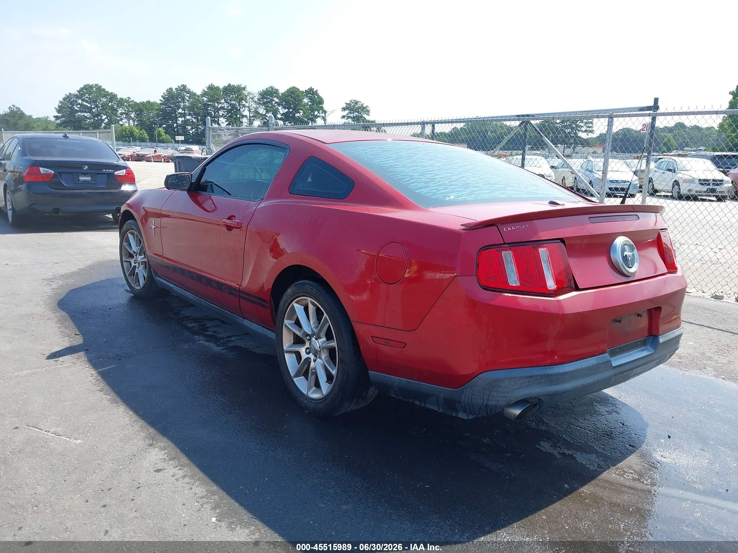 2011 Ford Mustang V6 Premium Red vin: 1ZVBP8AMXB5144503