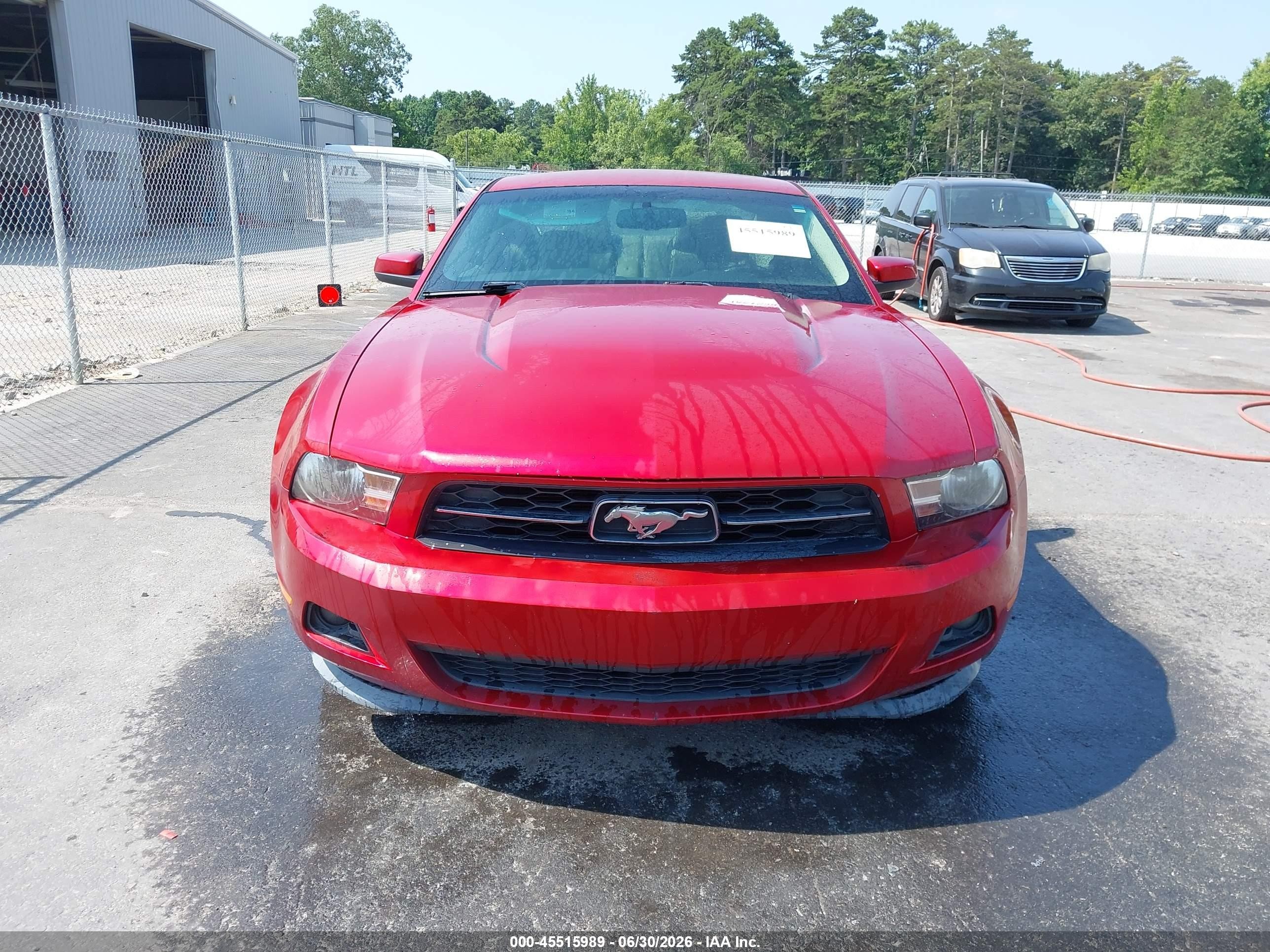 2011 Ford Mustang V6 Premium Red vin: 1ZVBP8AMXB5144503