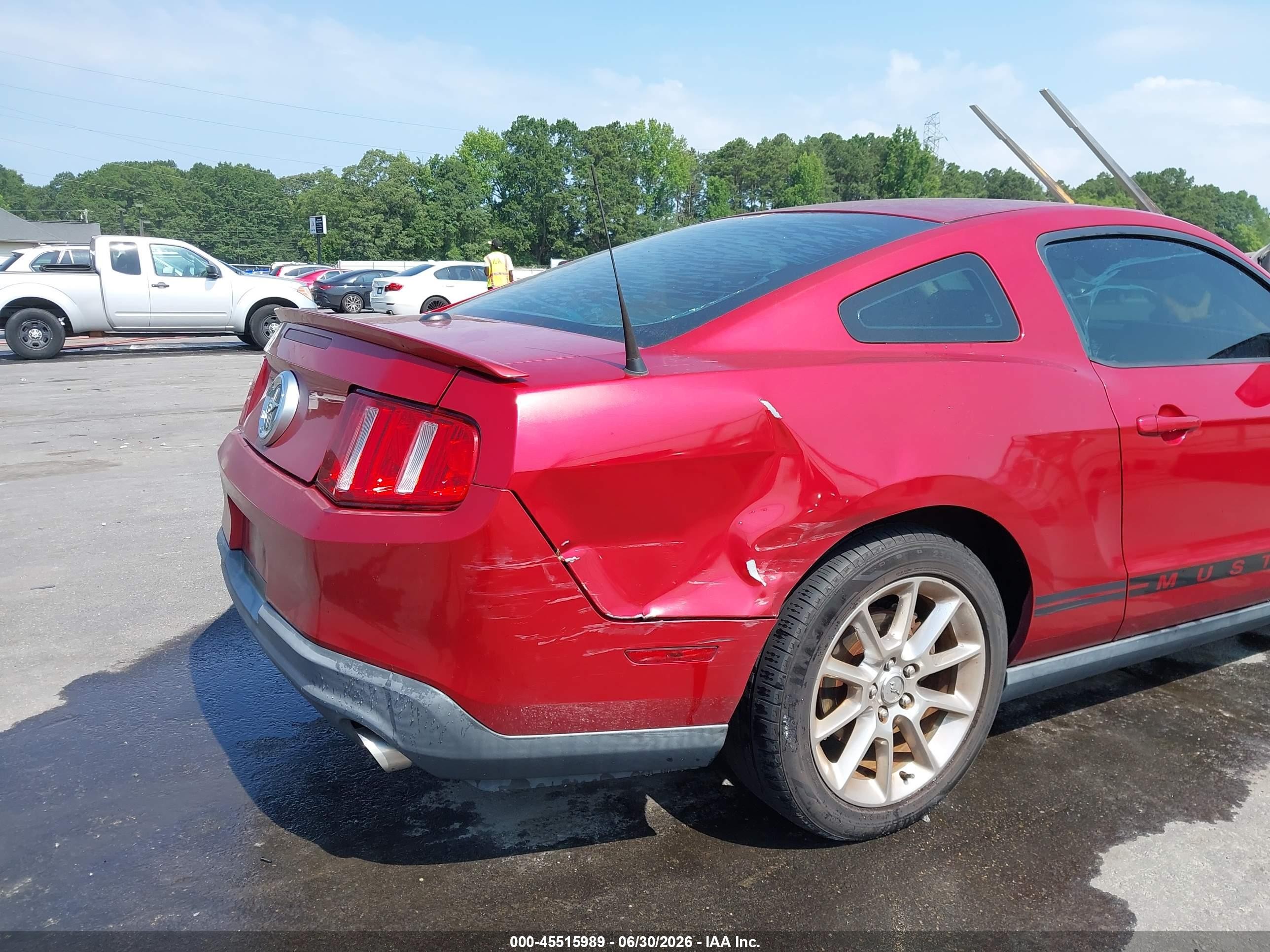 2011 Ford Mustang V6 Premium Red vin: 1ZVBP8AMXB5144503
