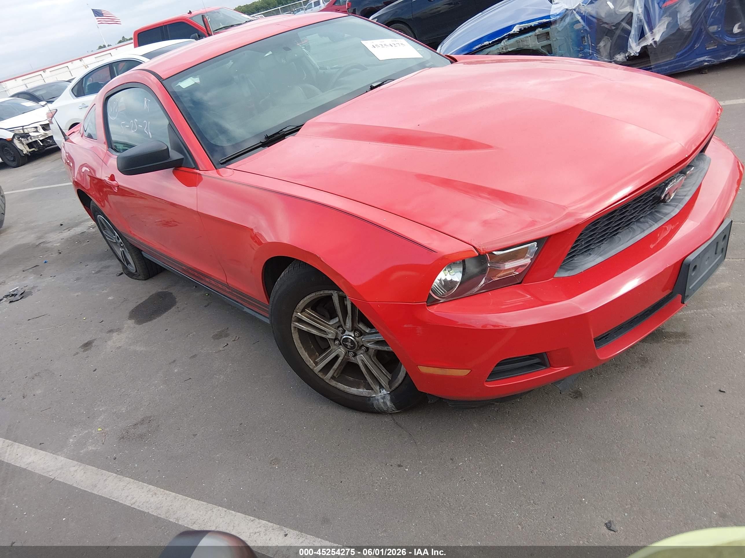 2012 Ford Mustang V6 Premium Красный vin: 1ZVBP8AMXC5255019