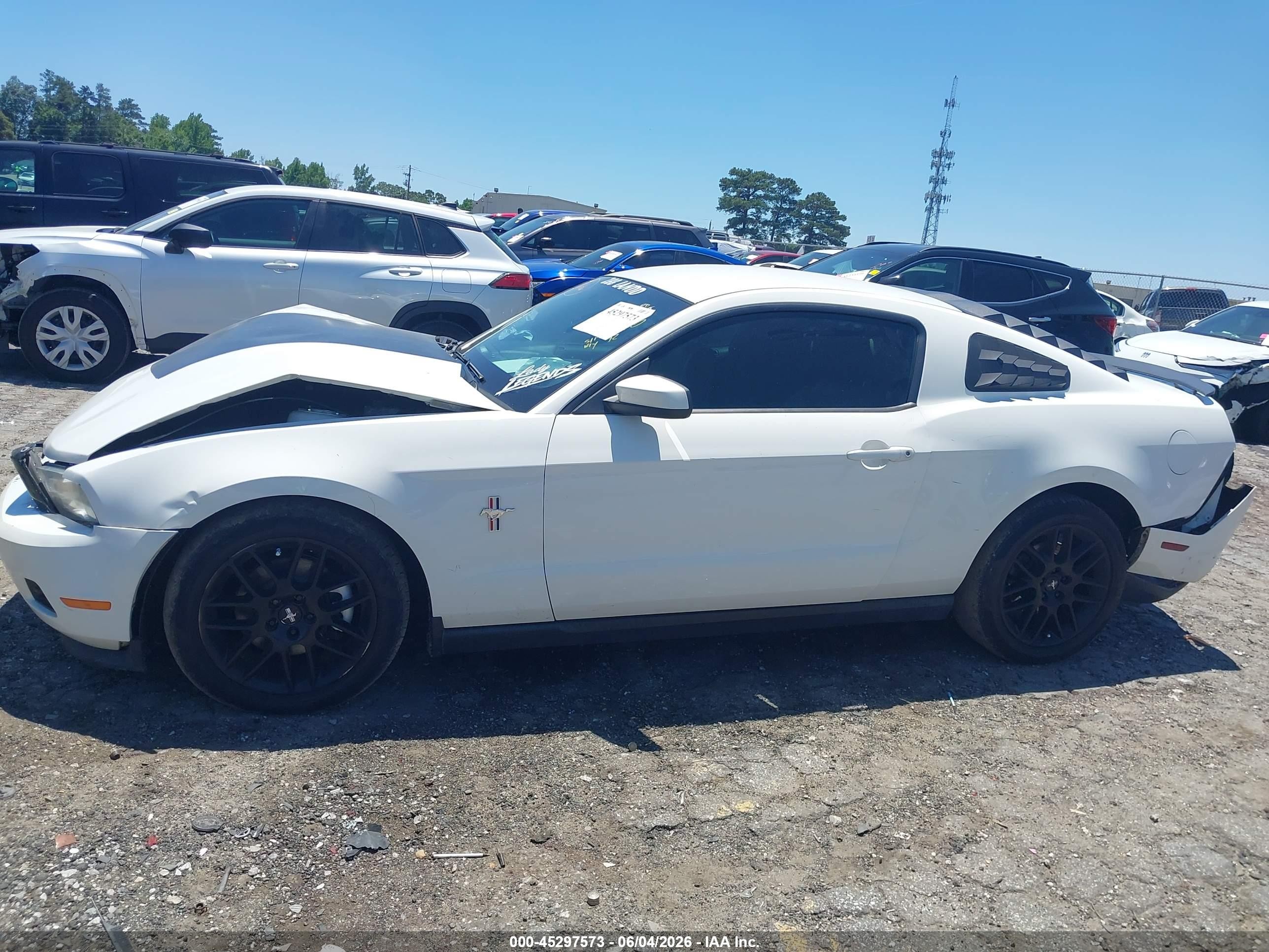 2012 Ford Mustang V6 Premium White vin: 1ZVBP8AMXC5255246