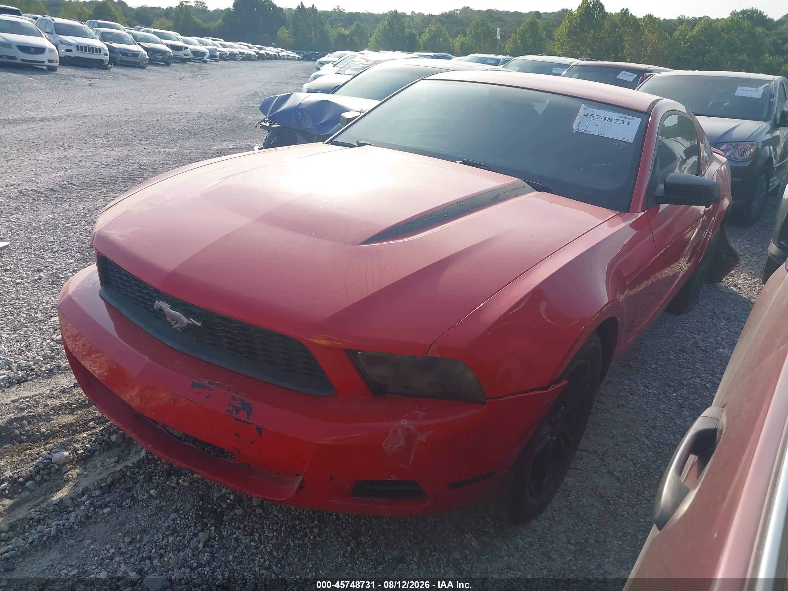 2012 Ford Mustang V6 Red vin: 1ZVBP8AMXC5272581