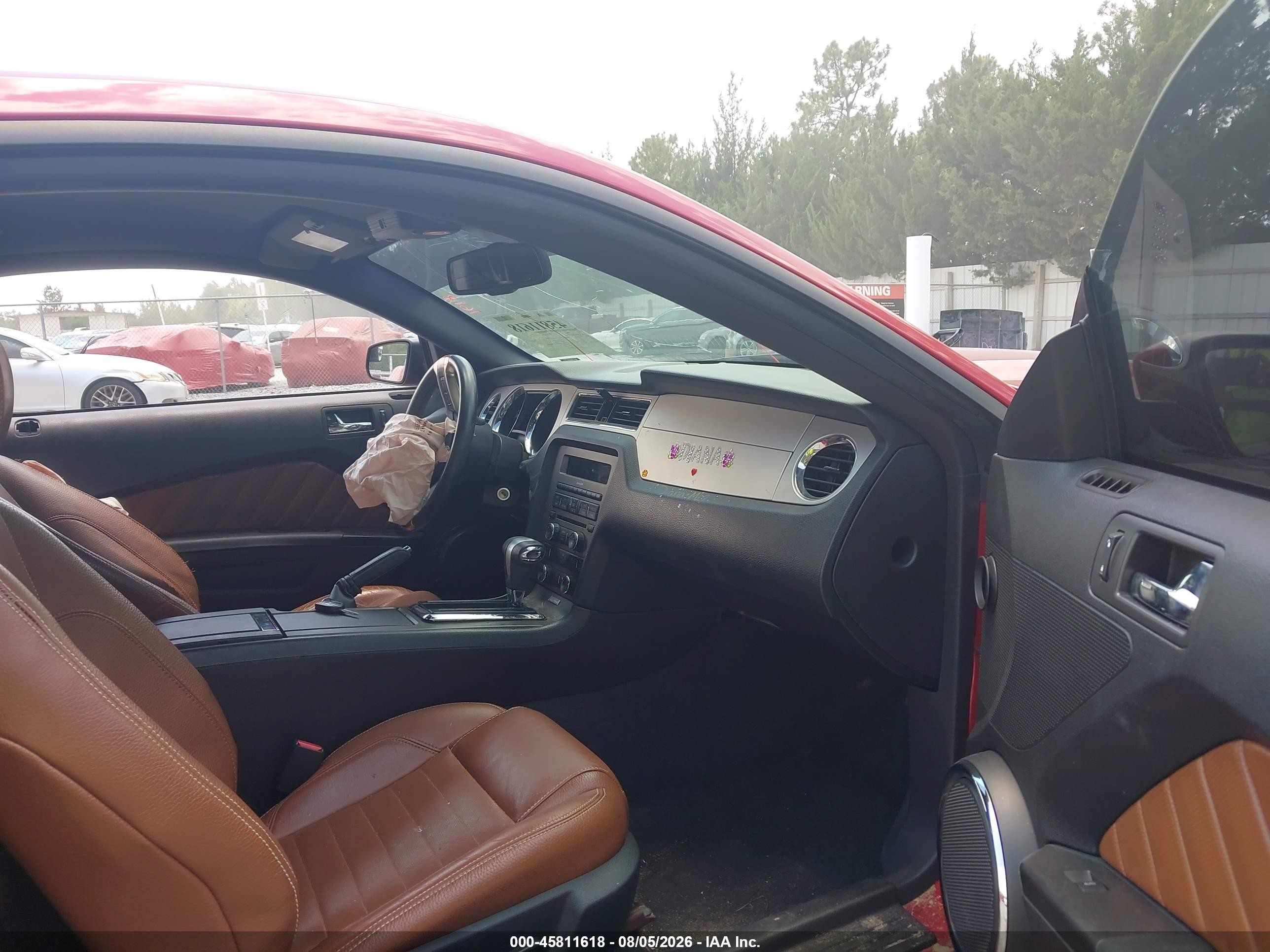 2012 Ford Mustang V6 Premium Red vin: 1ZVBP8AMXC5277618