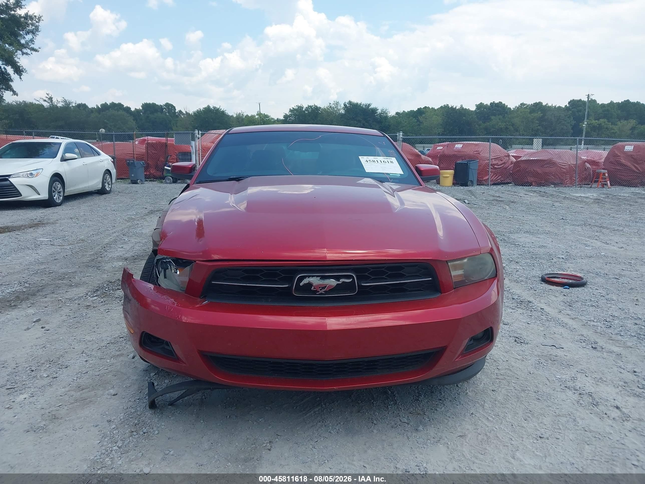 2012 Ford Mustang V6 Premium Red vin: 1ZVBP8AMXC5277618