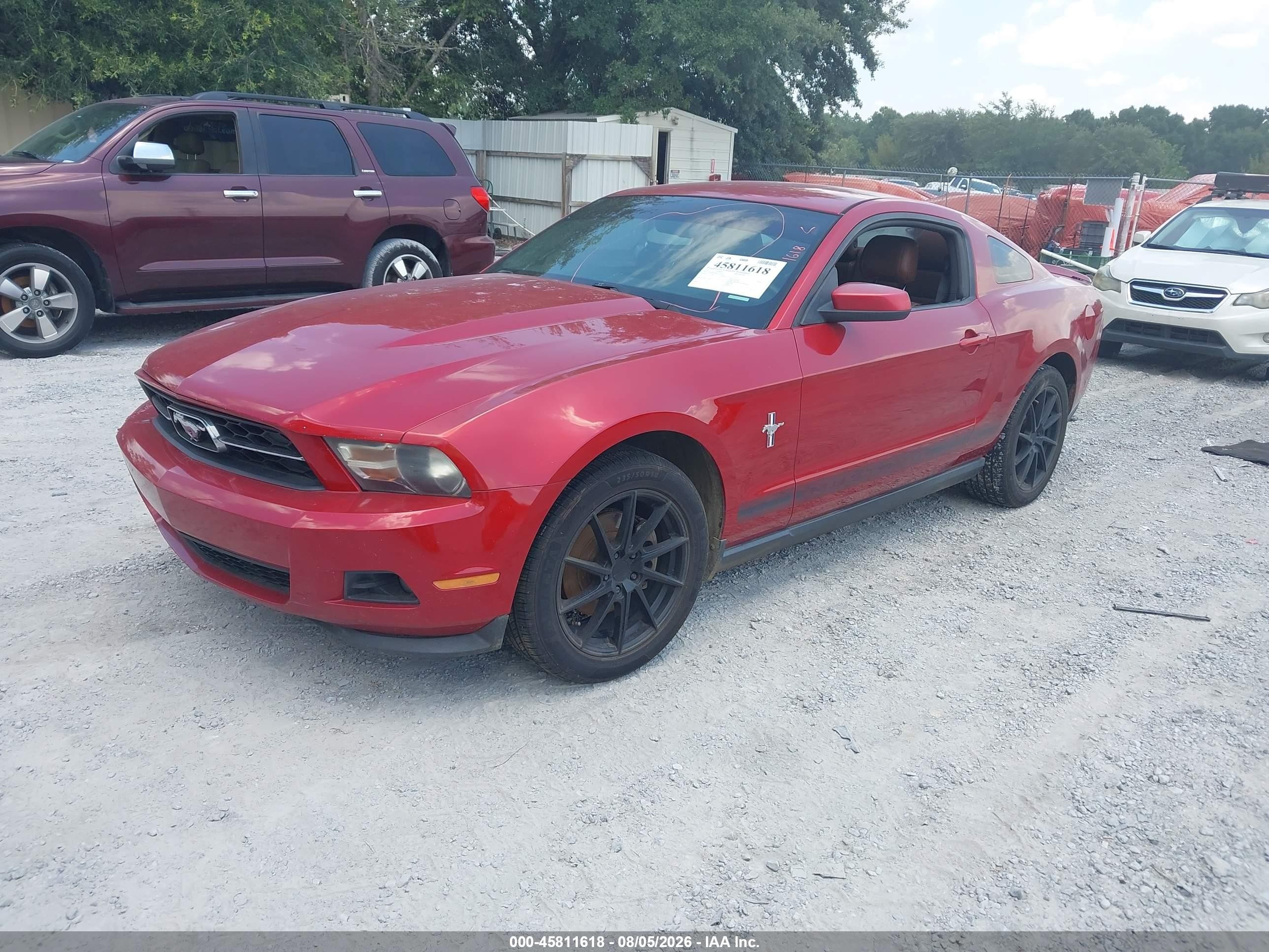2012 Ford Mustang V6 Premium Red vin: 1ZVBP8AMXC5277618