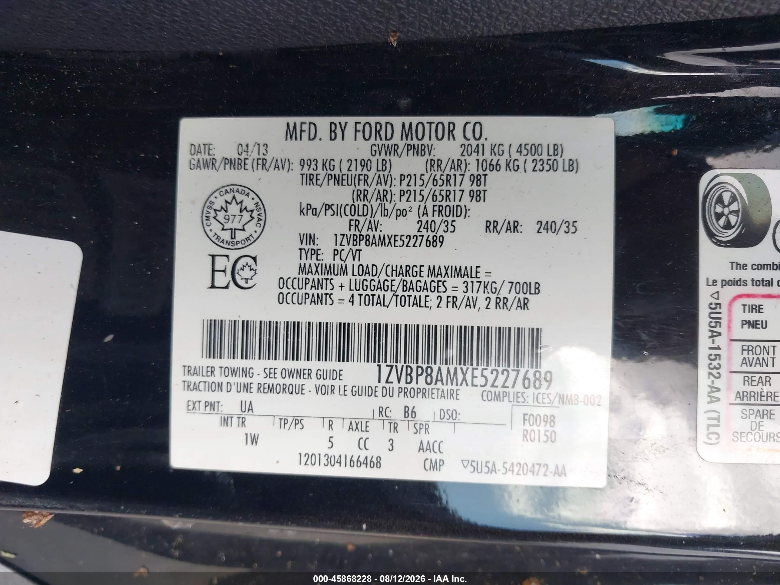 2014 Ford Mustang V6 Черный vin: 1ZVBP8AMXE5227689