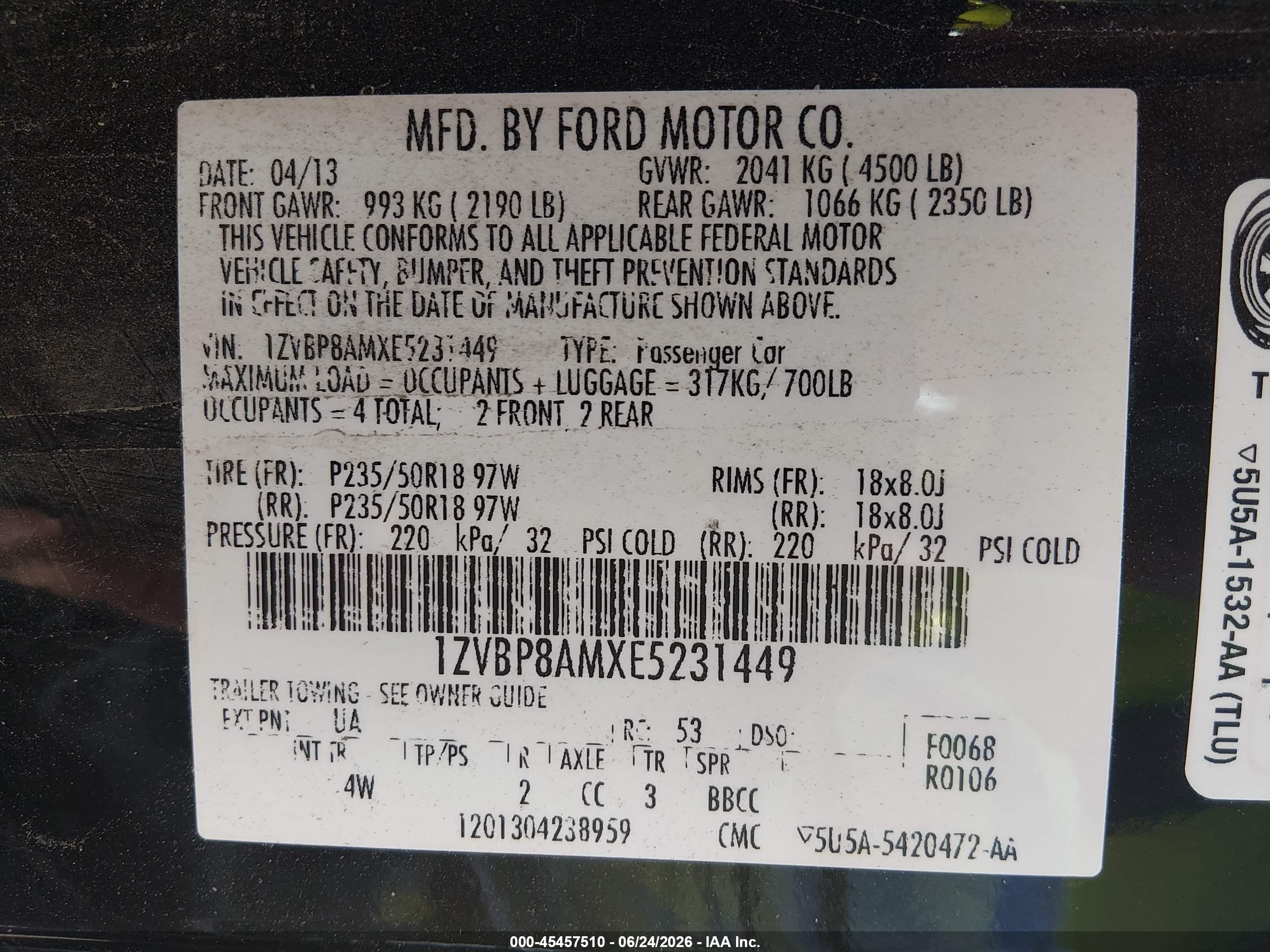 2014 Ford Mustang V6 Black vin: 1ZVBP8AMXE5231449