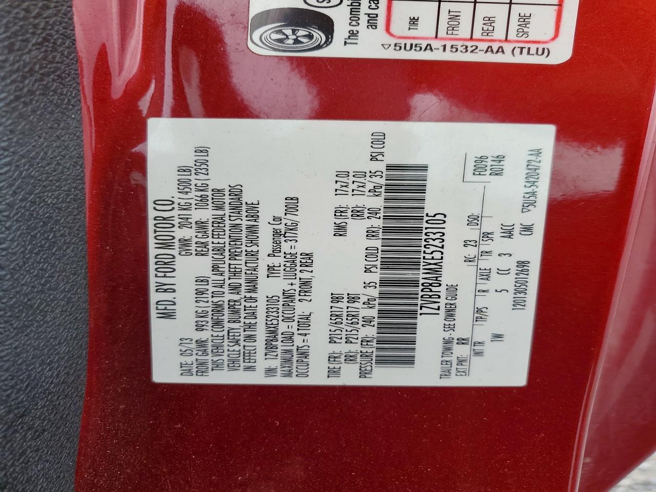 2014 Ford Mustang Red vin: 1ZVBP8AMXE5233105