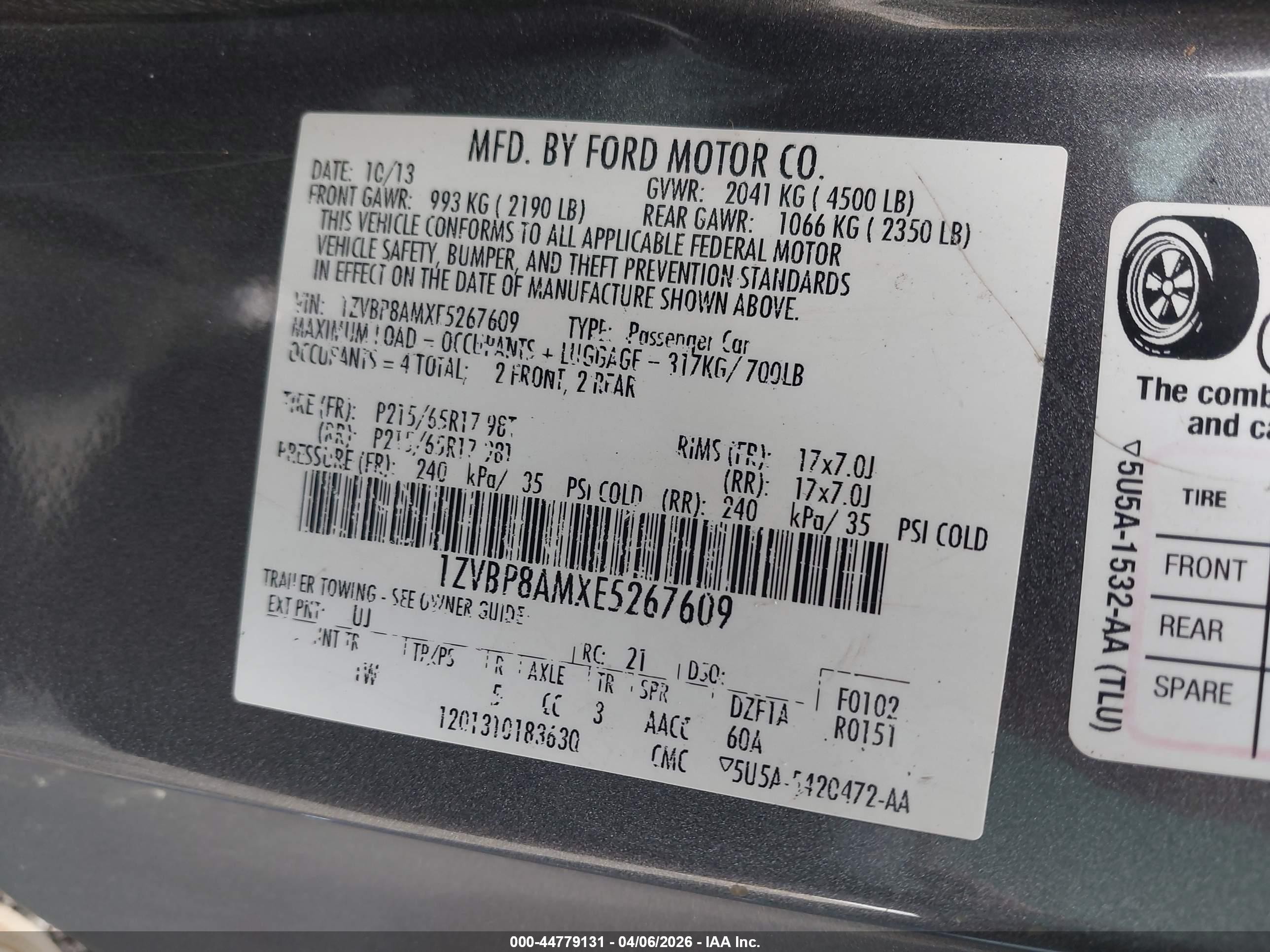 2014 Ford Mustang V6 Gray vin: 1ZVBP8AMXE5267609