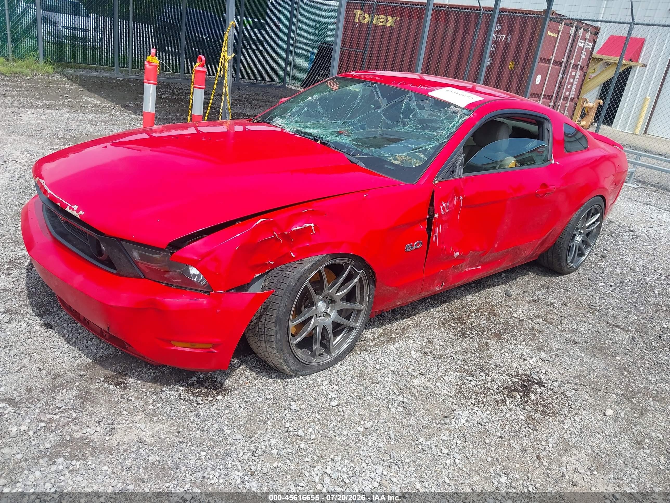 2012 Ford Mustang Gt Red vin: 1ZVBP8CF0C5240530