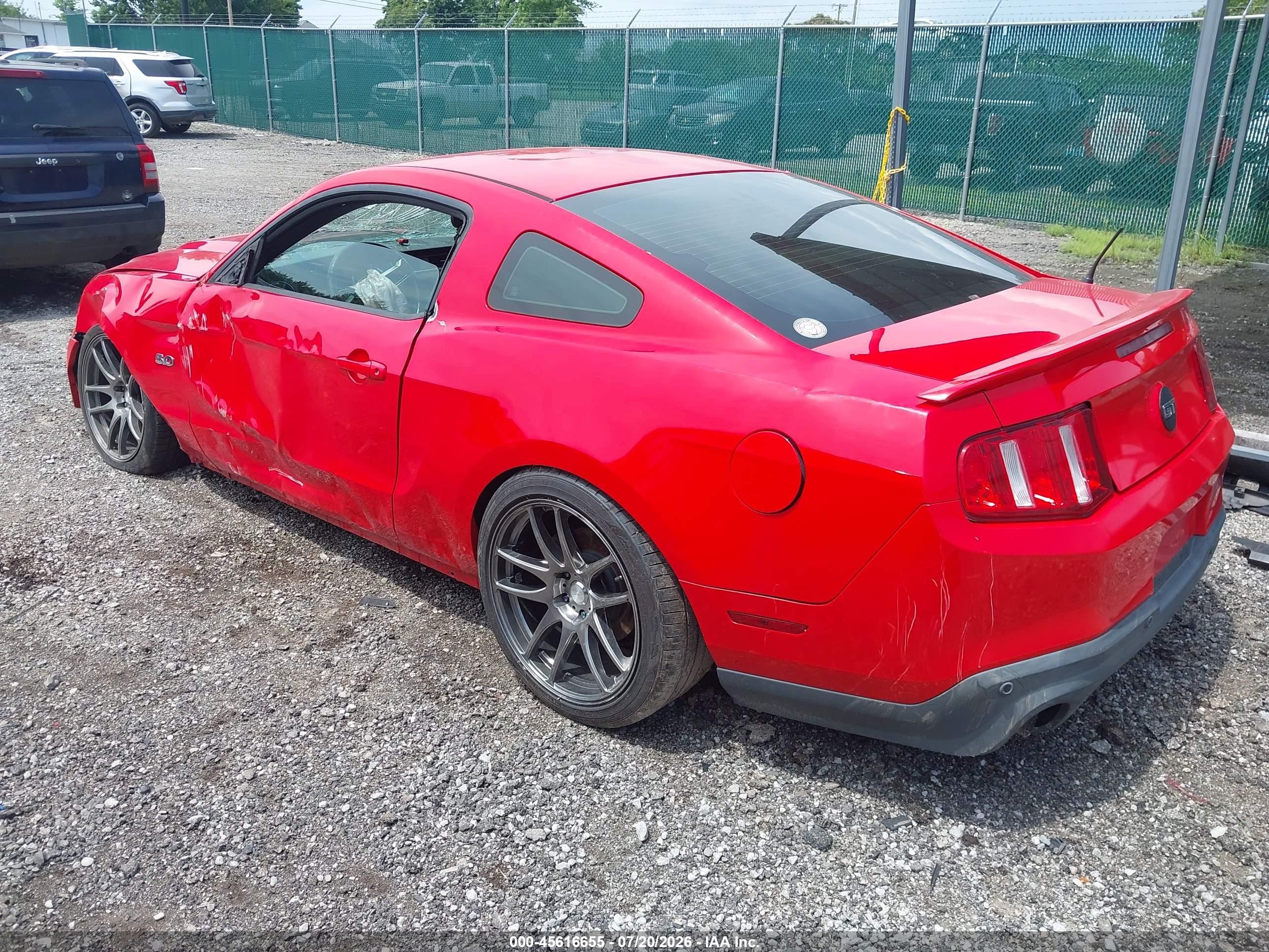 2012 Ford Mustang Gt Red vin: 1ZVBP8CF0C5240530