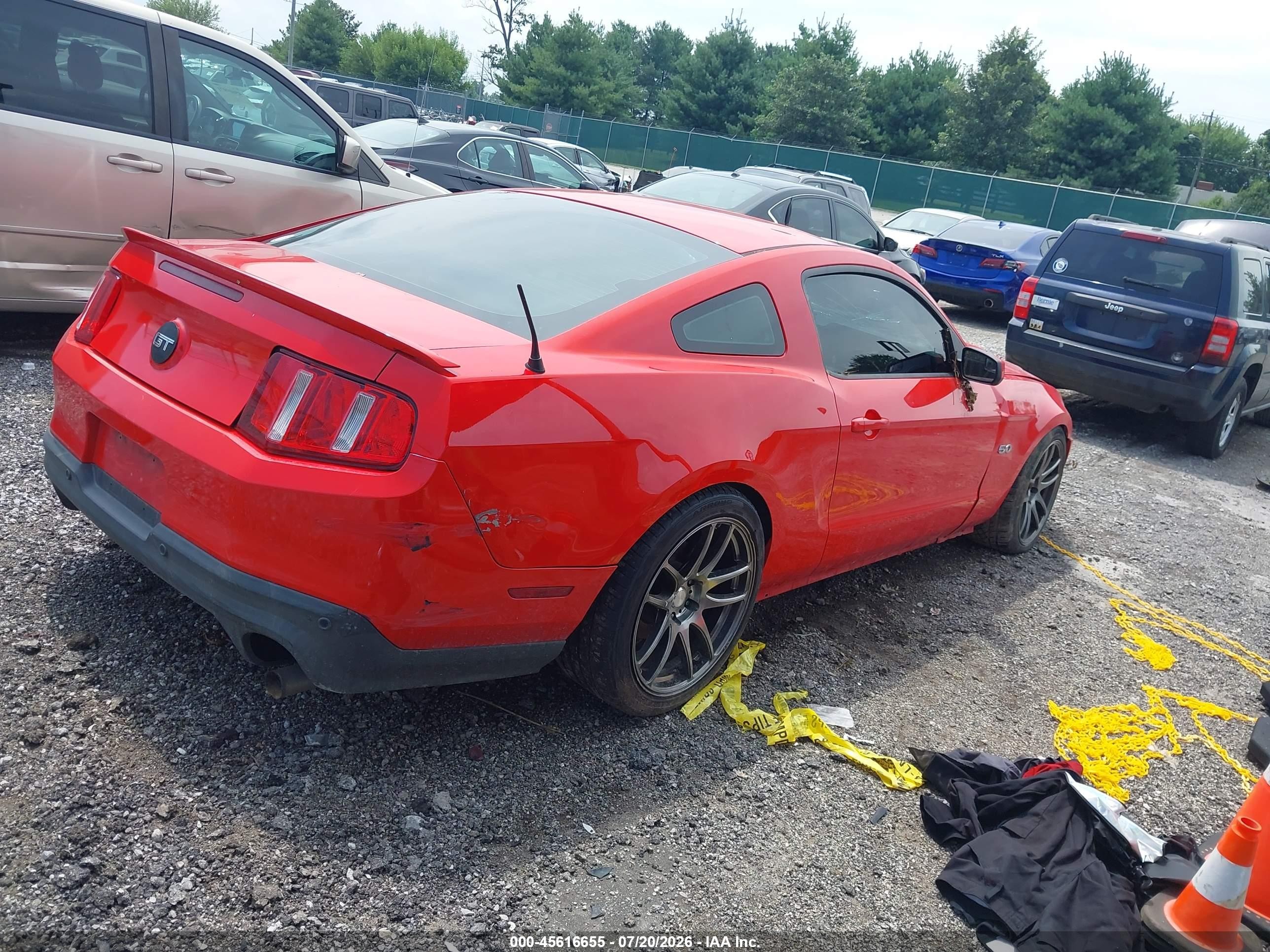2012 Ford Mustang Gt Red vin: 1ZVBP8CF0C5240530