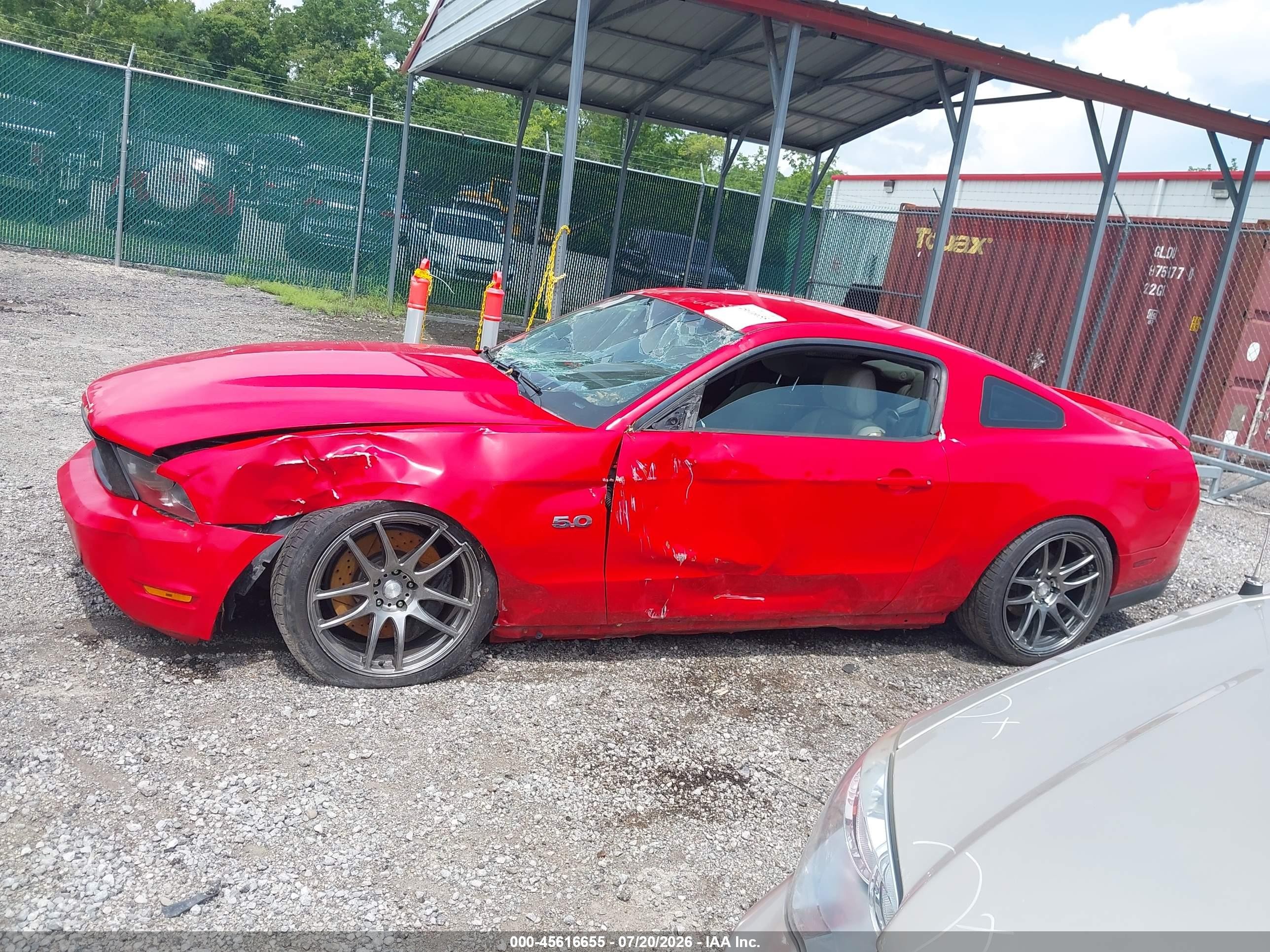 2012 Ford Mustang Gt Red vin: 1ZVBP8CF0C5240530