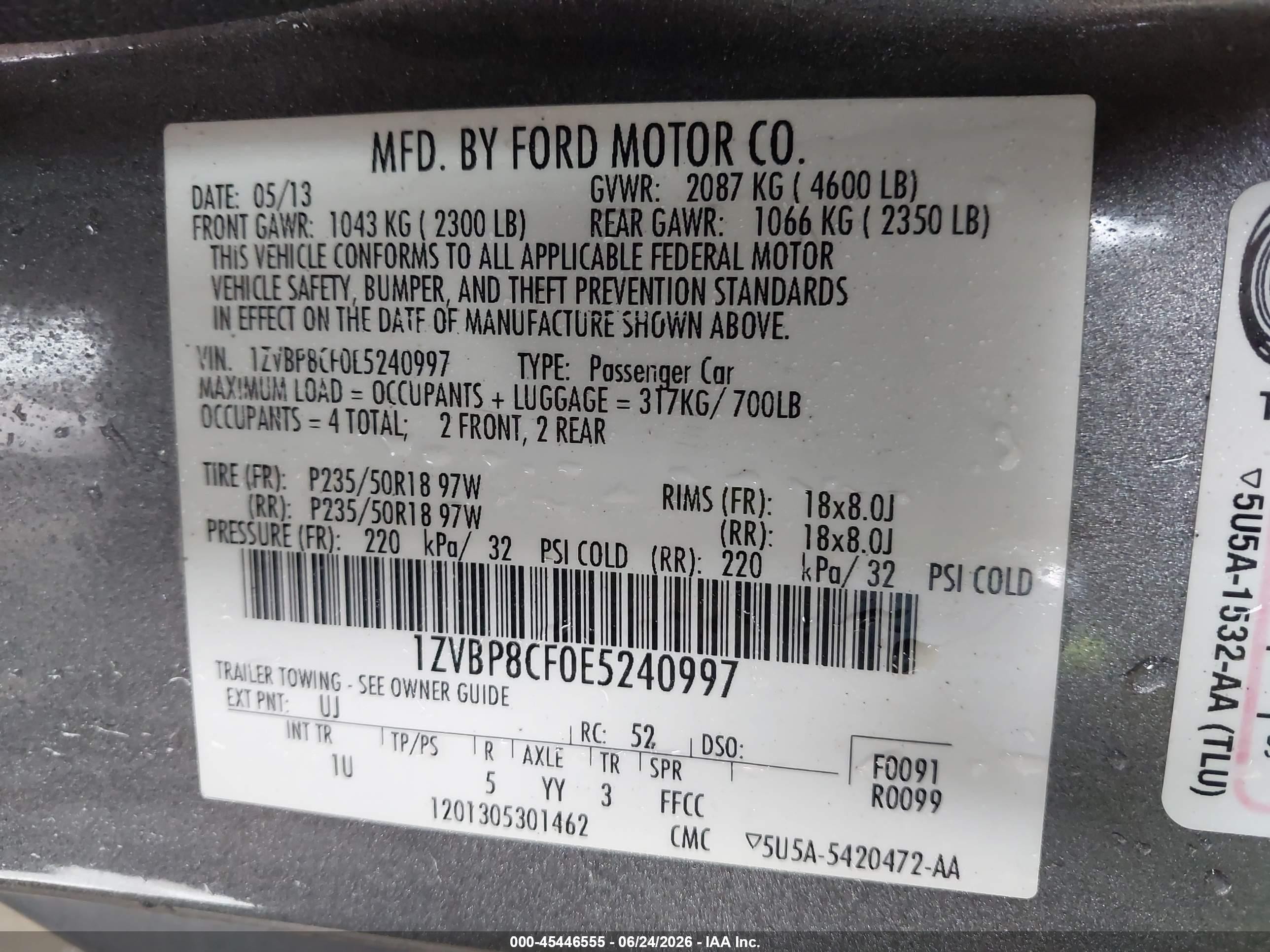 2014 Ford Mustang Gt/gt Premium Gray vin: 1ZVBP8CF0E5240997