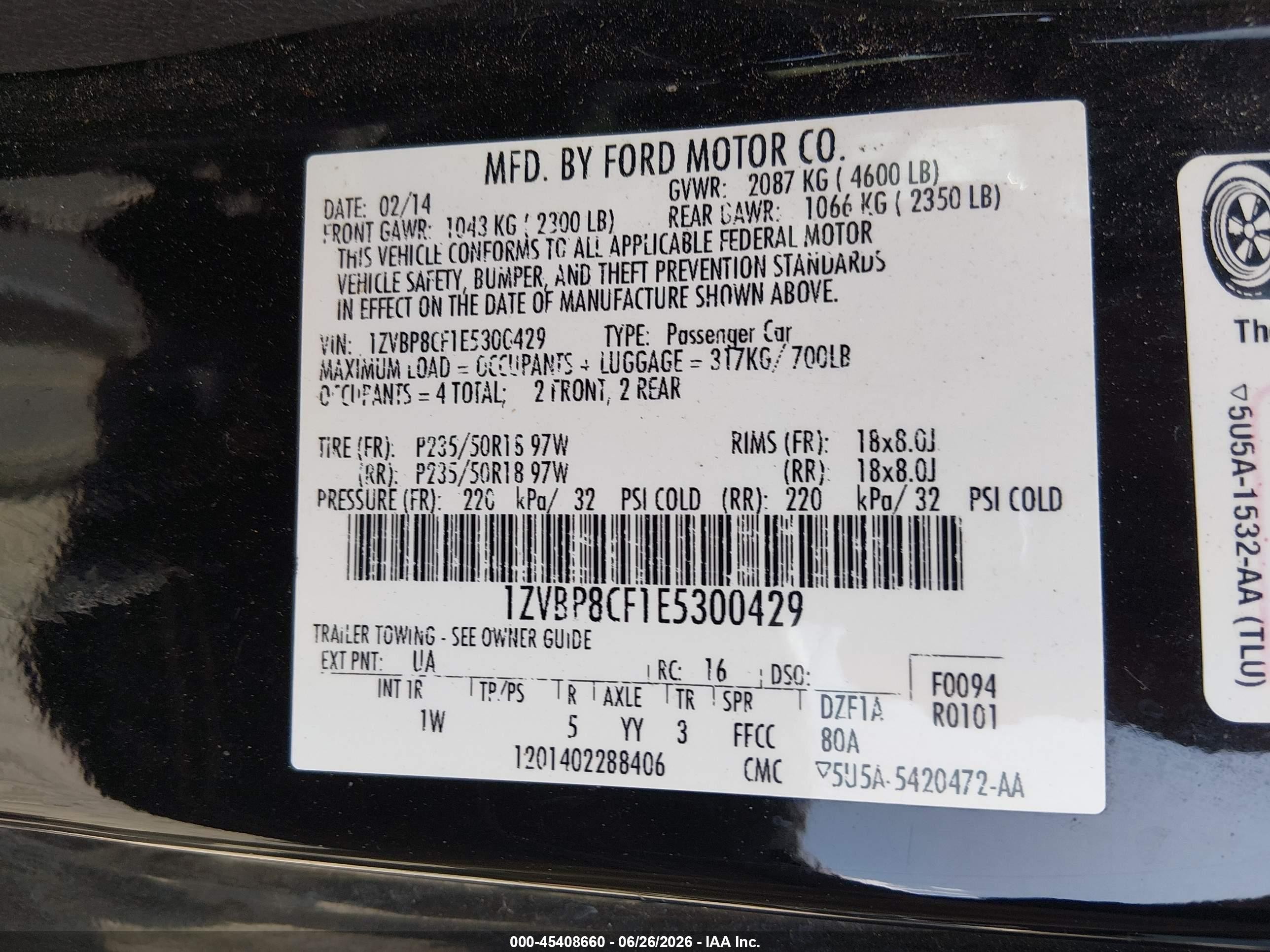 2014 Ford Mustang Gt Black vin: 1ZVBP8CF1E5300429
