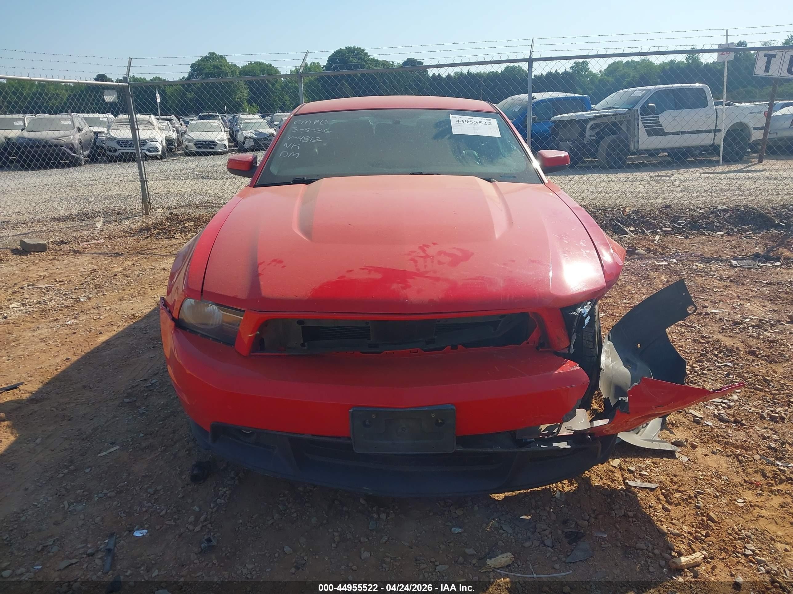2011 Ford Mustang Gt Premium Red vin: 1ZVBP8CF2B5124812