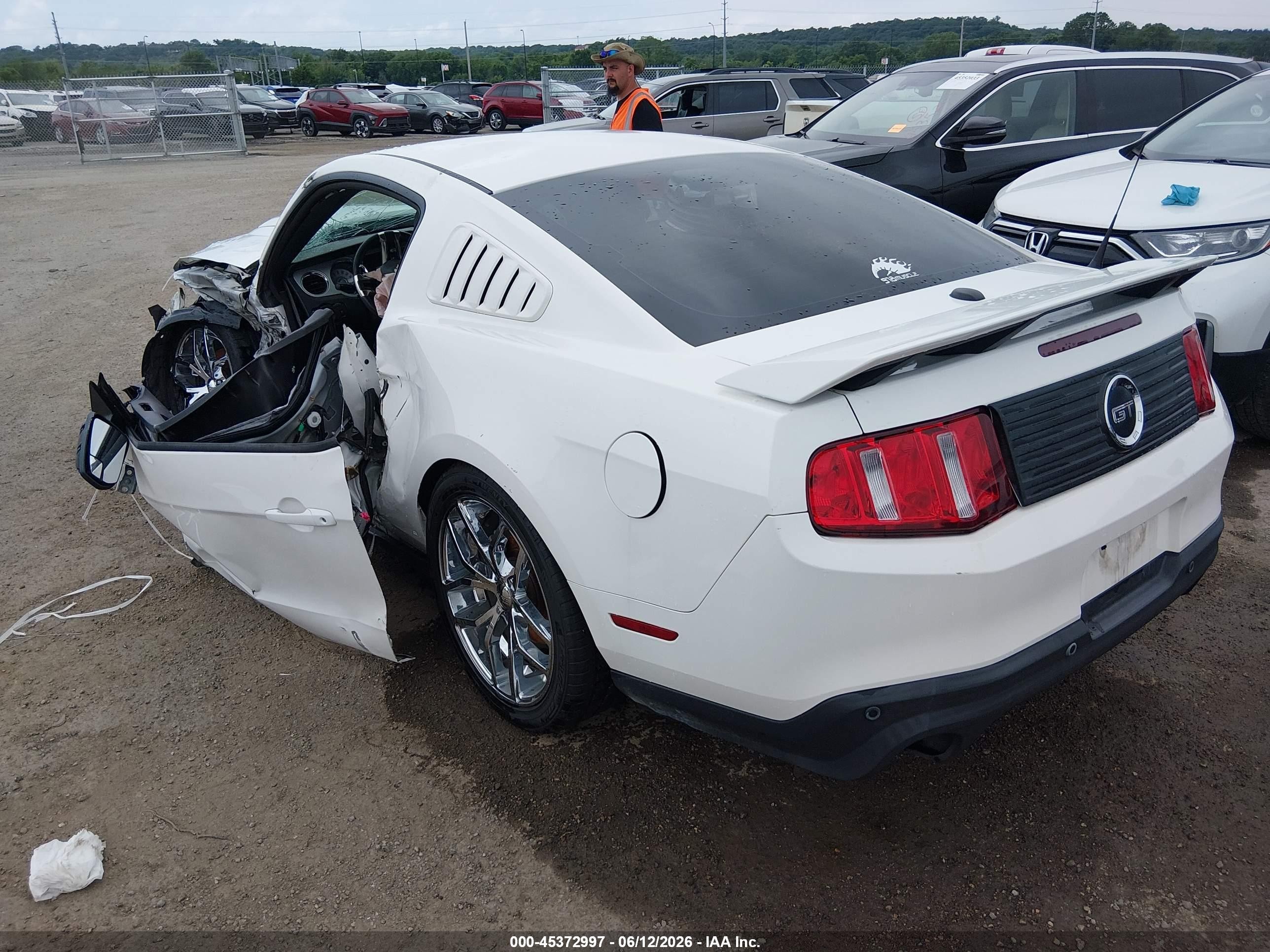 2012 Ford Mustang Gt Premium White vin: 1ZVBP8CF2C5278549
