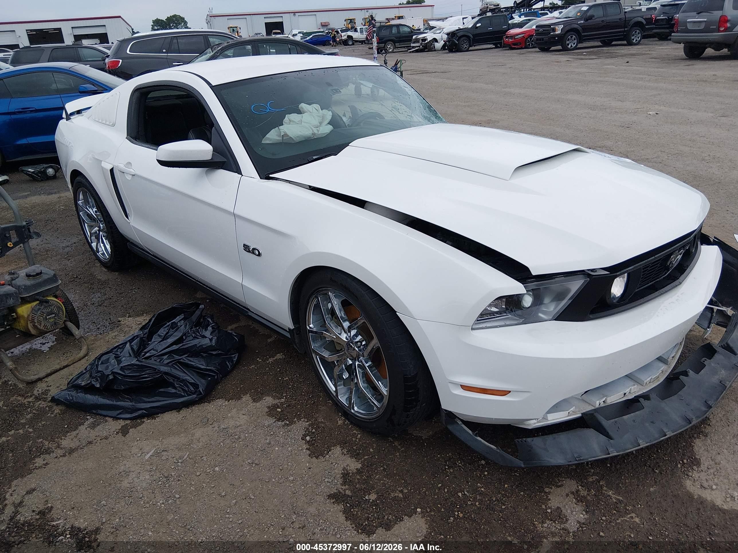 2012 Ford Mustang Gt Premium White vin: 1ZVBP8CF2C5278549