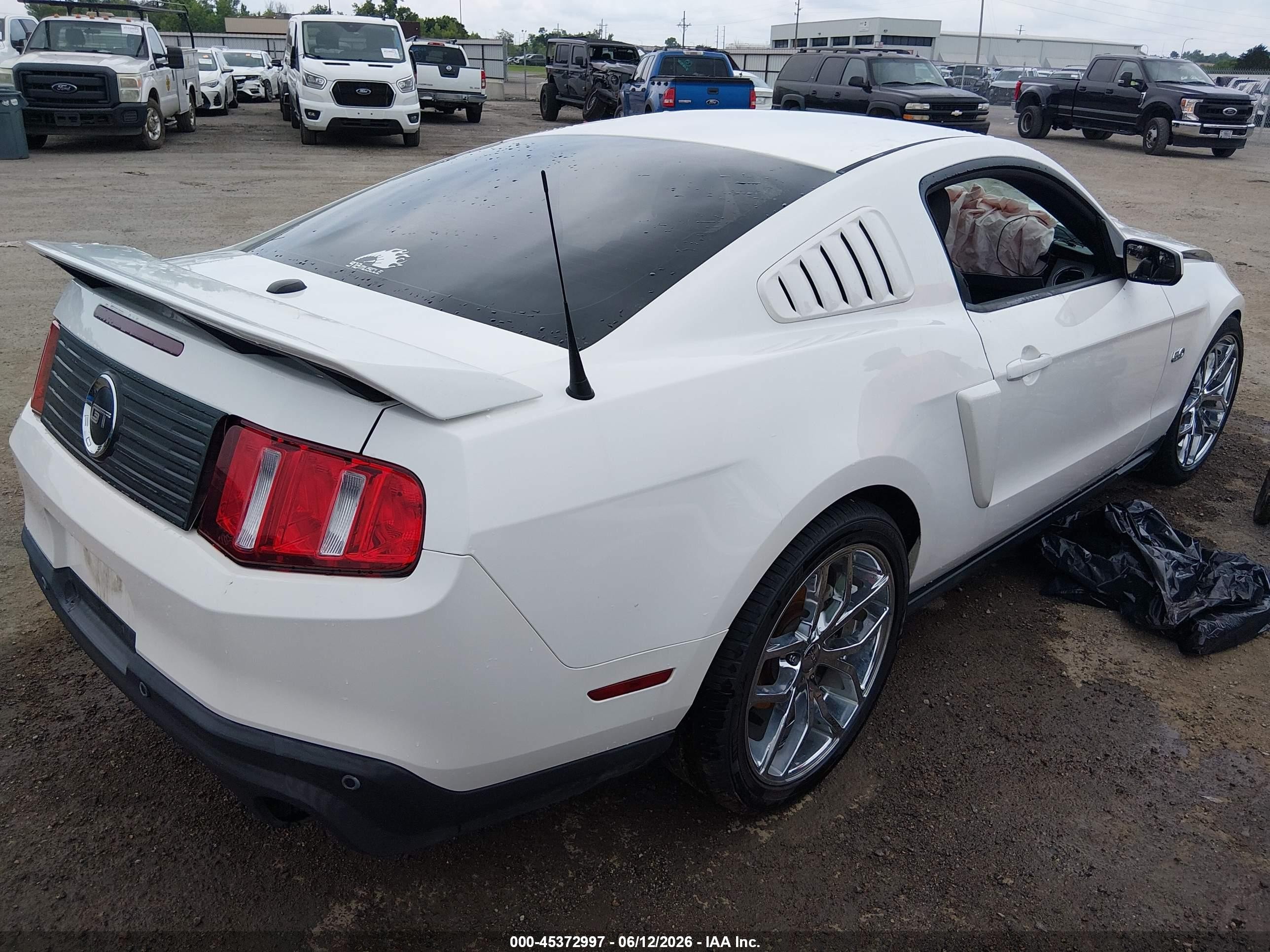 2012 Ford Mustang Gt Premium White vin: 1ZVBP8CF2C5278549