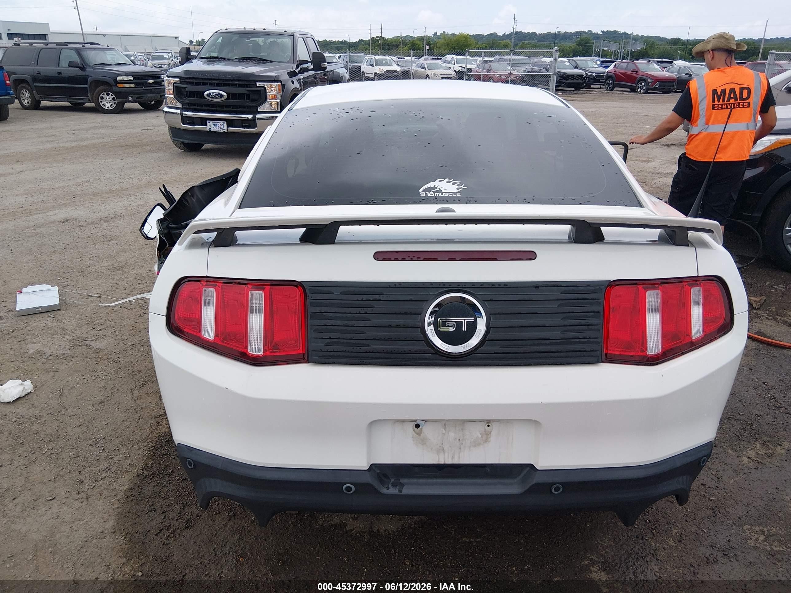 2012 Ford Mustang Gt Premium White vin: 1ZVBP8CF2C5278549