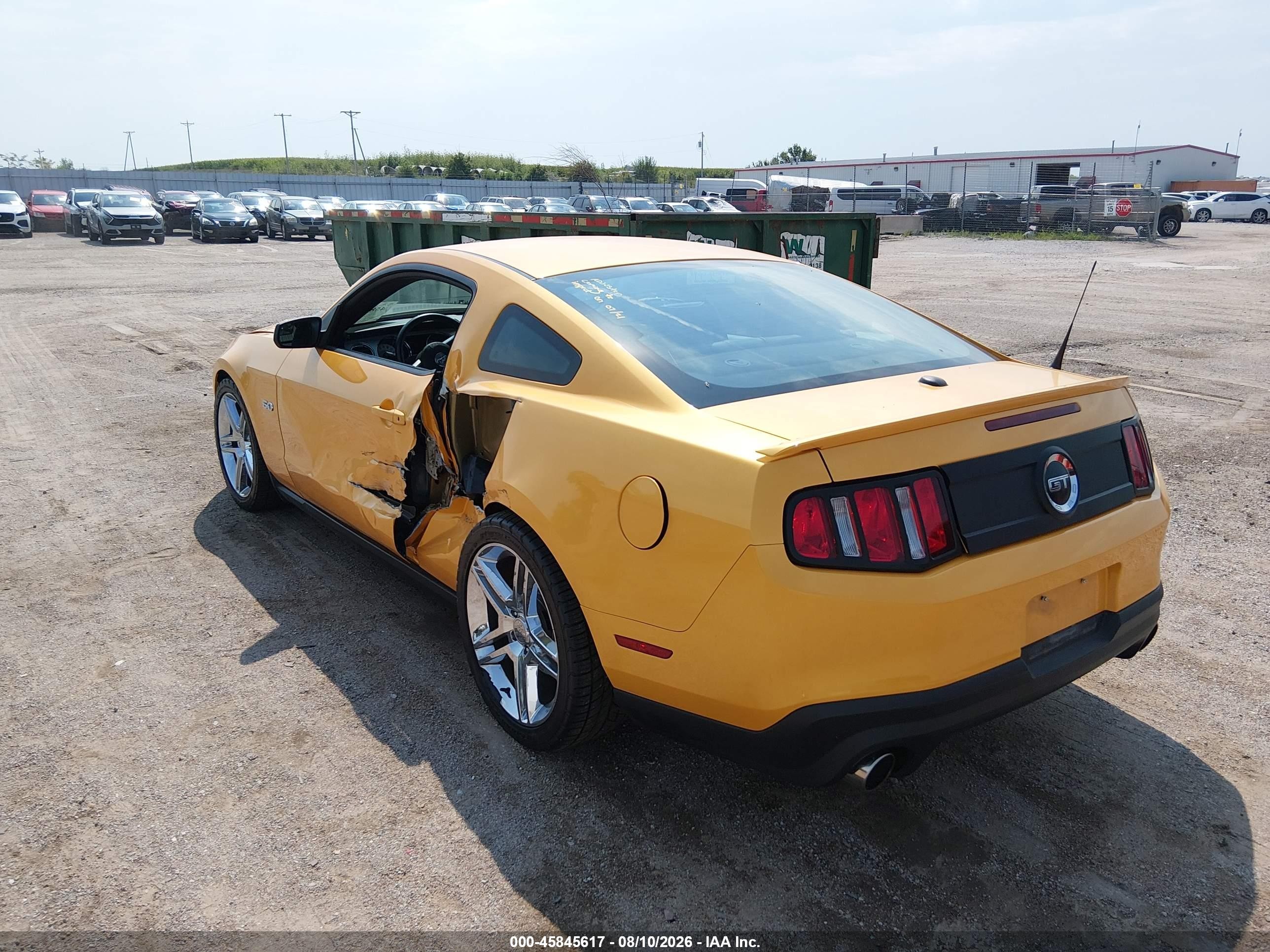 2011 Ford Mustang Gt Premium Yellow vin: 1ZVBP8CF3B5152103
