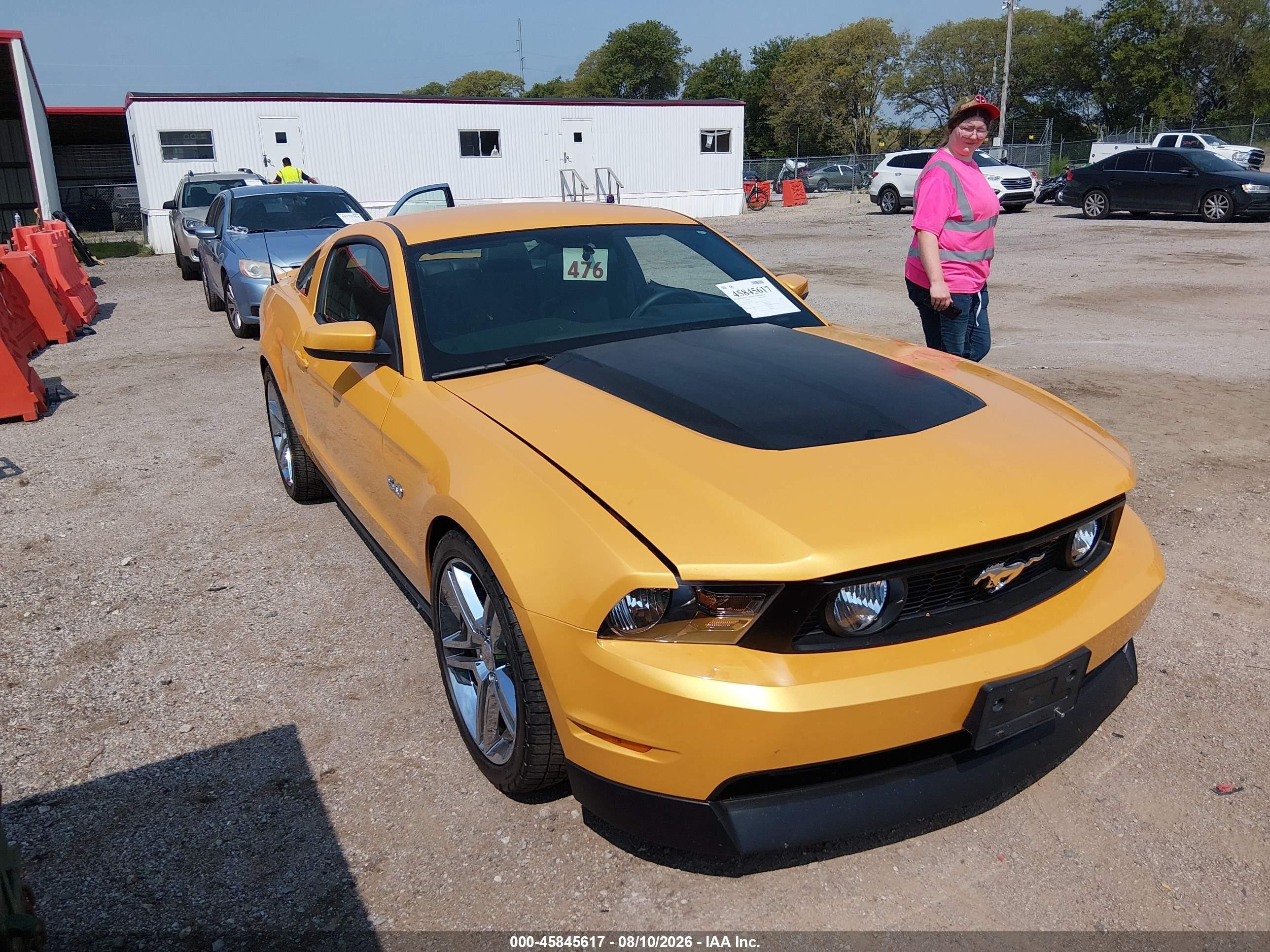 2011 Ford Mustang Gt Premium Yellow vin: 1ZVBP8CF3B5152103