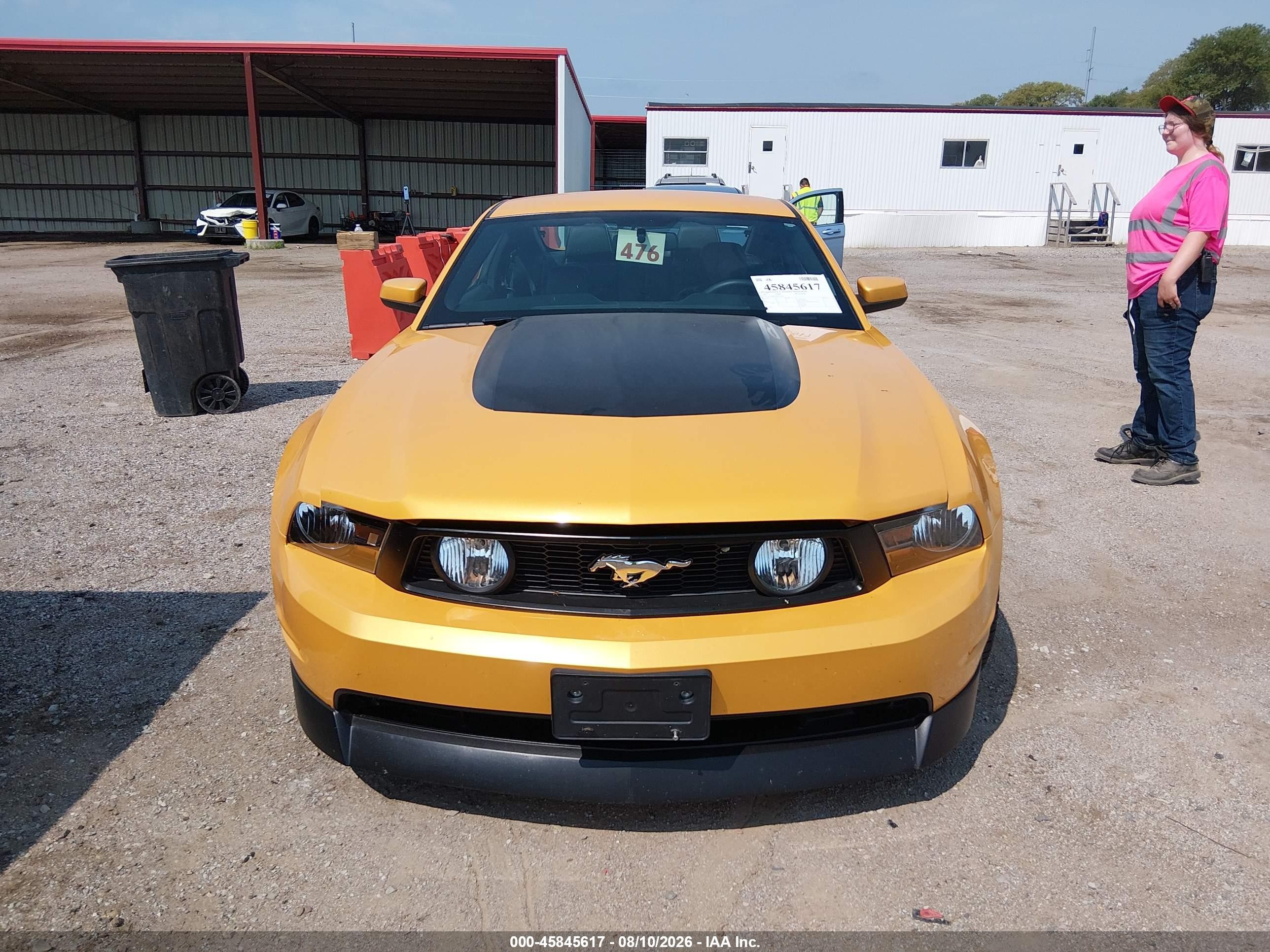 2011 Ford Mustang Gt Premium Yellow vin: 1ZVBP8CF3B5152103