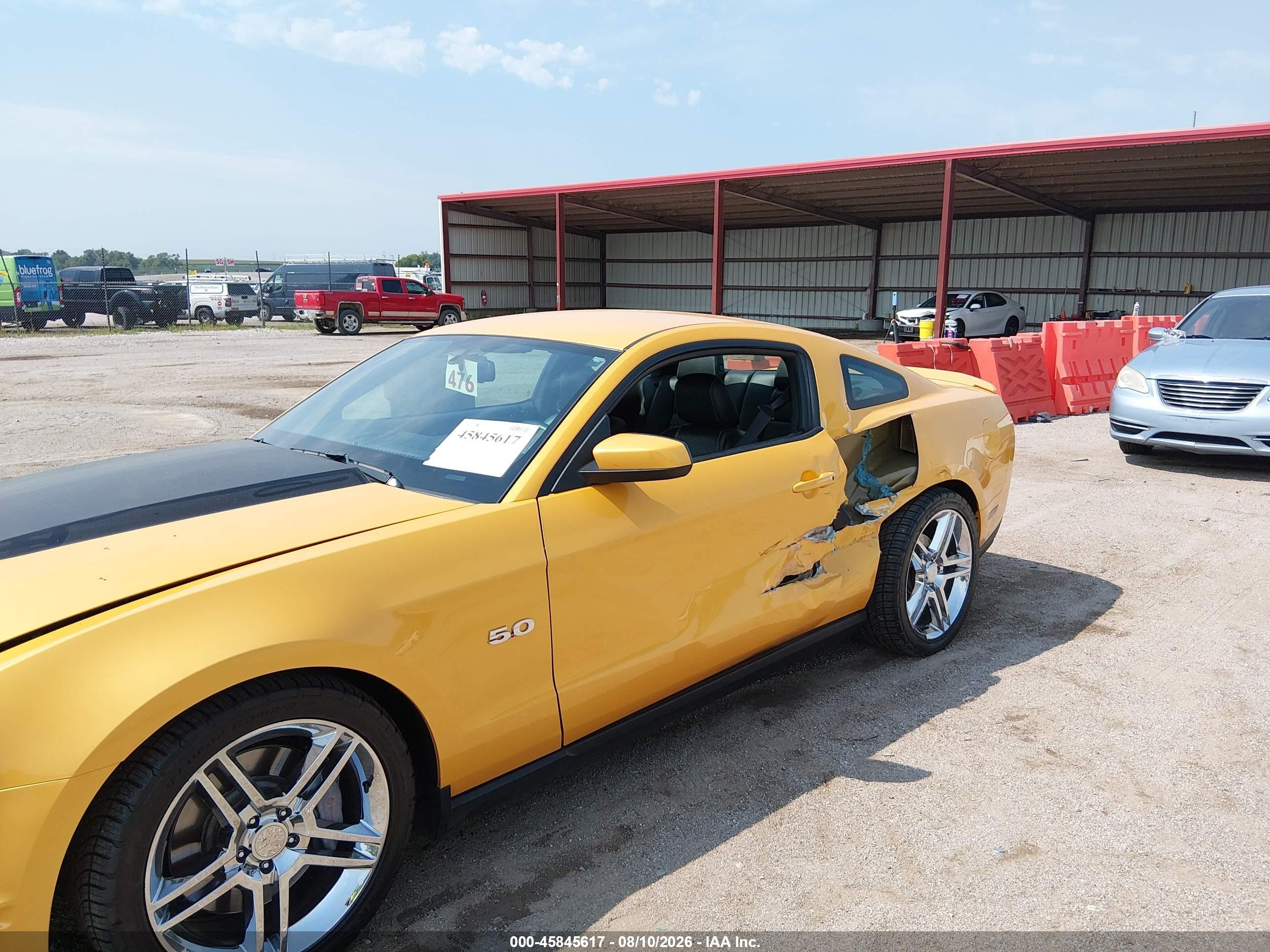 2011 Ford Mustang Gt Premium Yellow vin: 1ZVBP8CF3B5152103