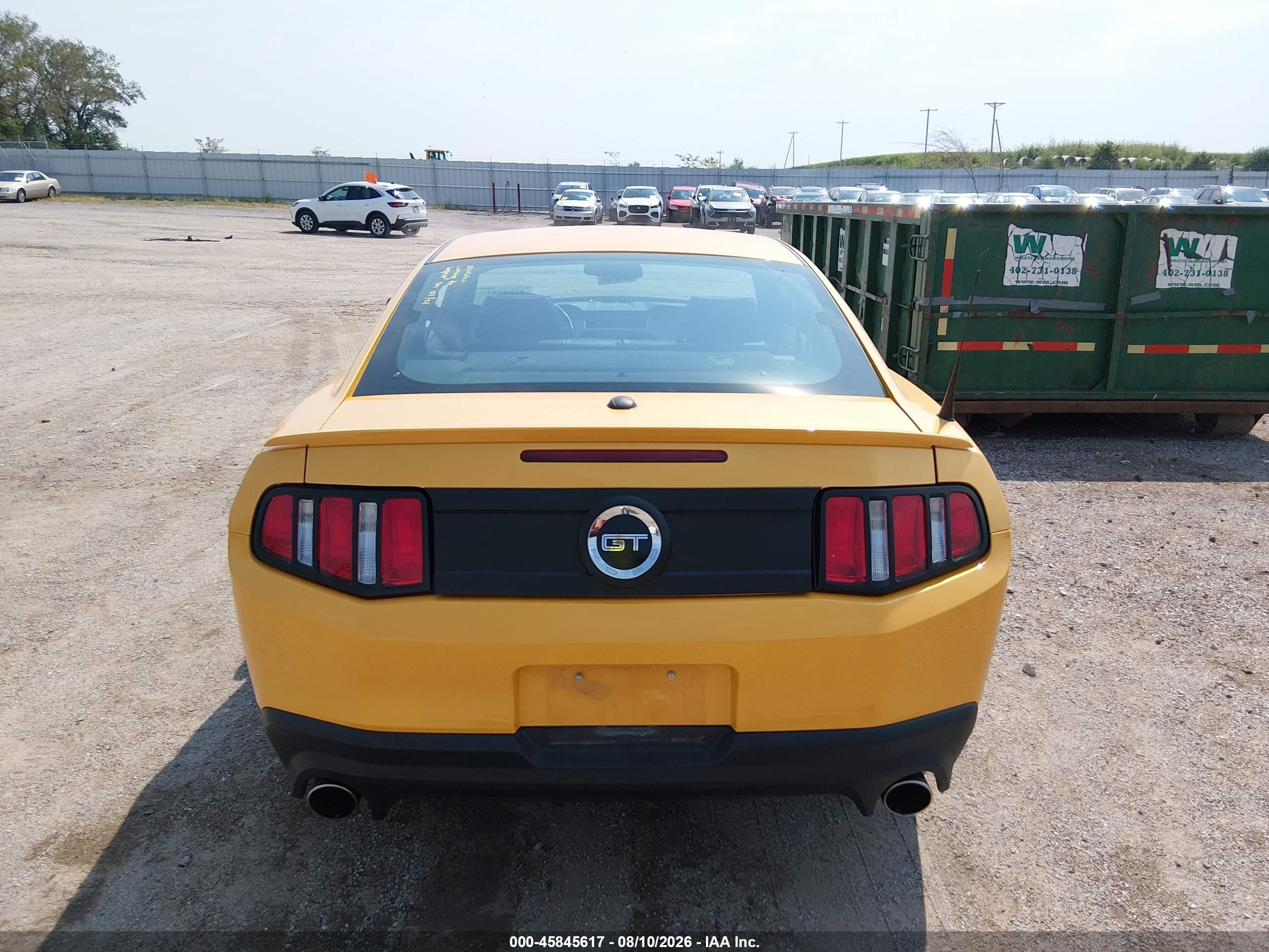 2011 Ford Mustang Gt Premium Yellow vin: 1ZVBP8CF3B5152103