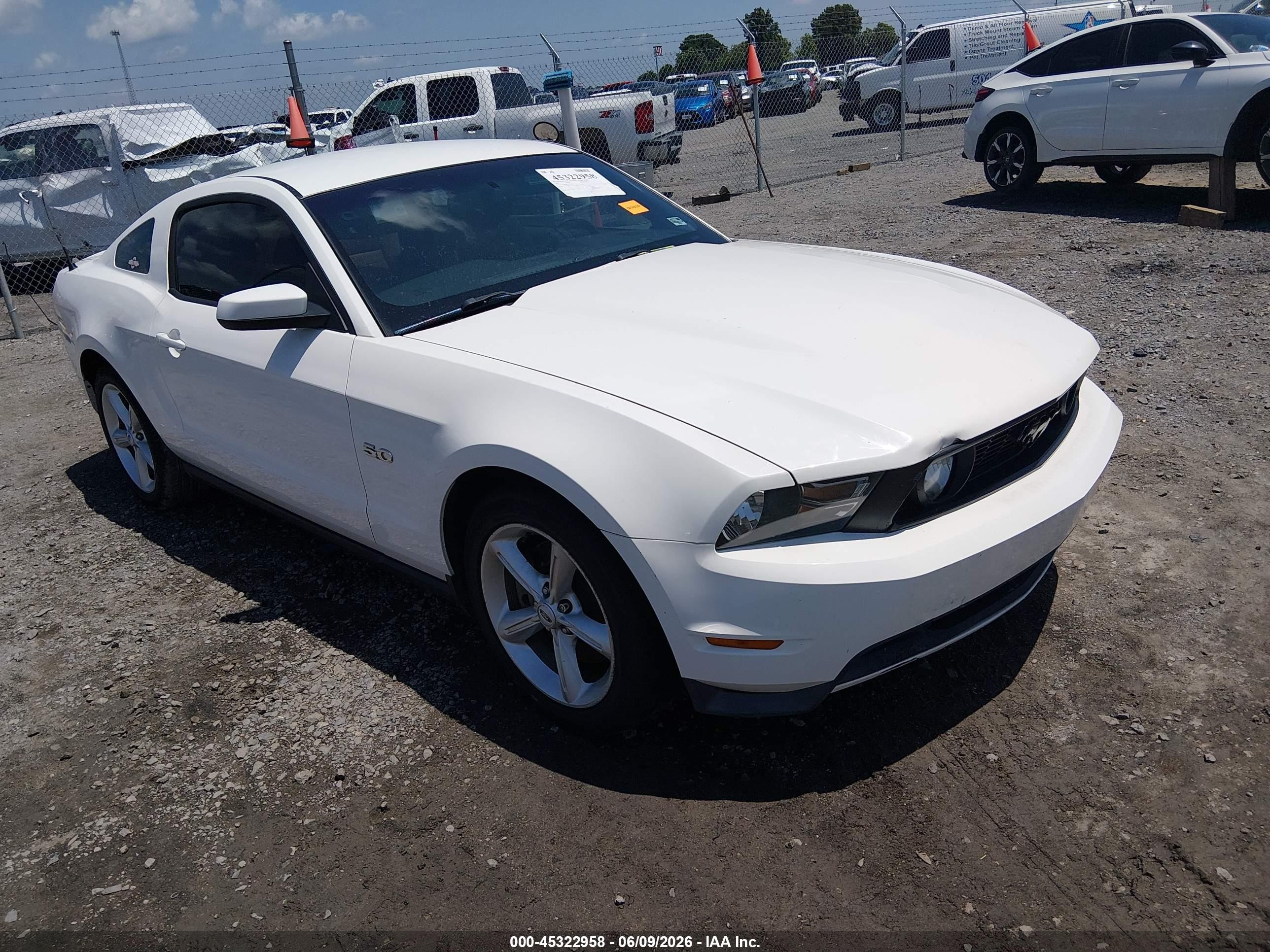 2012 Ford Mustang Gt Premium White vin: 1ZVBP8CF3C5213760