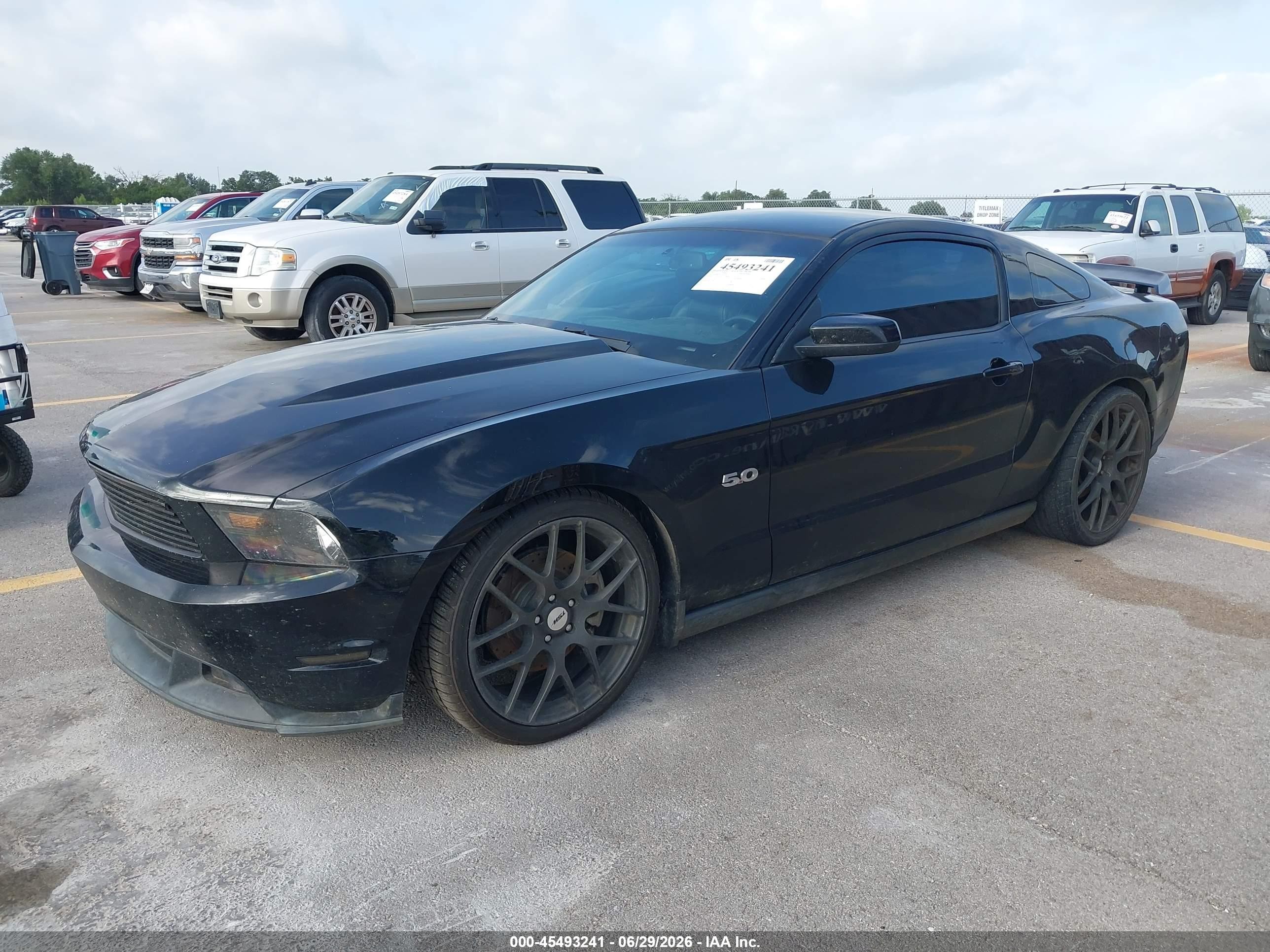 2012 Ford Mustang   Black vin: 1ZVBP8CF3C5231255