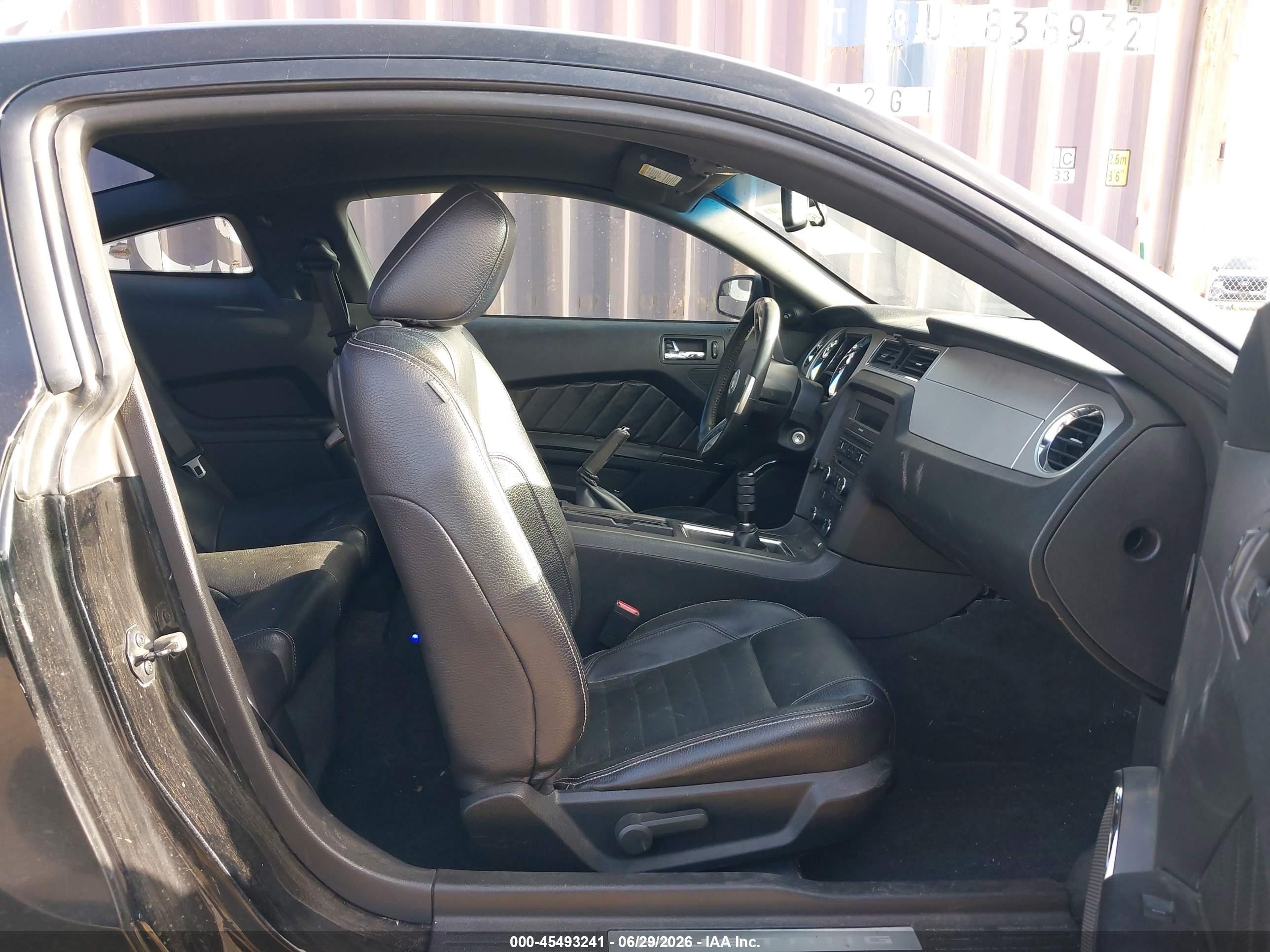 2012 Ford Mustang   Black vin: 1ZVBP8CF3C5231255
