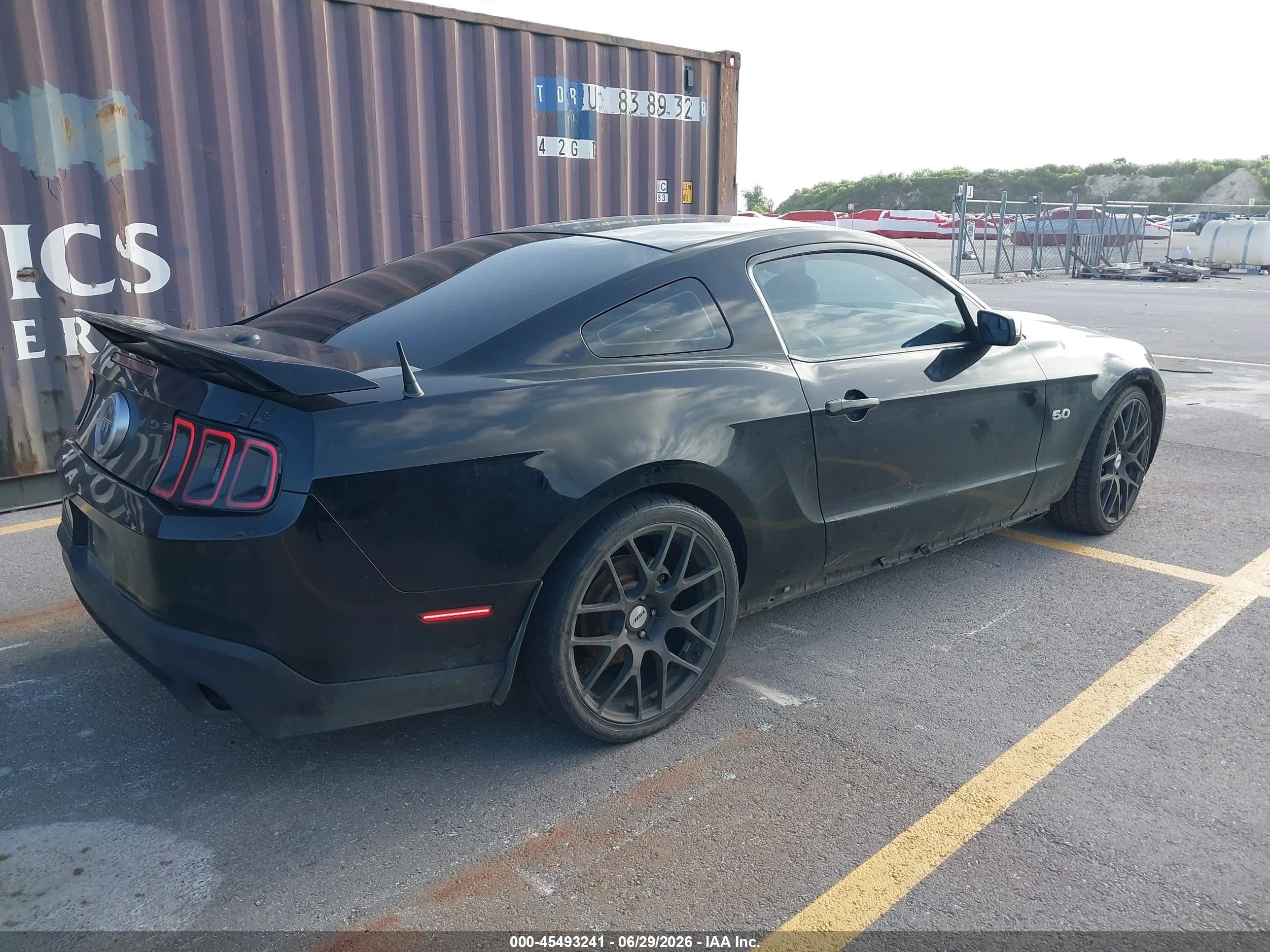 2012 Ford Mustang   Black vin: 1ZVBP8CF3C5231255
