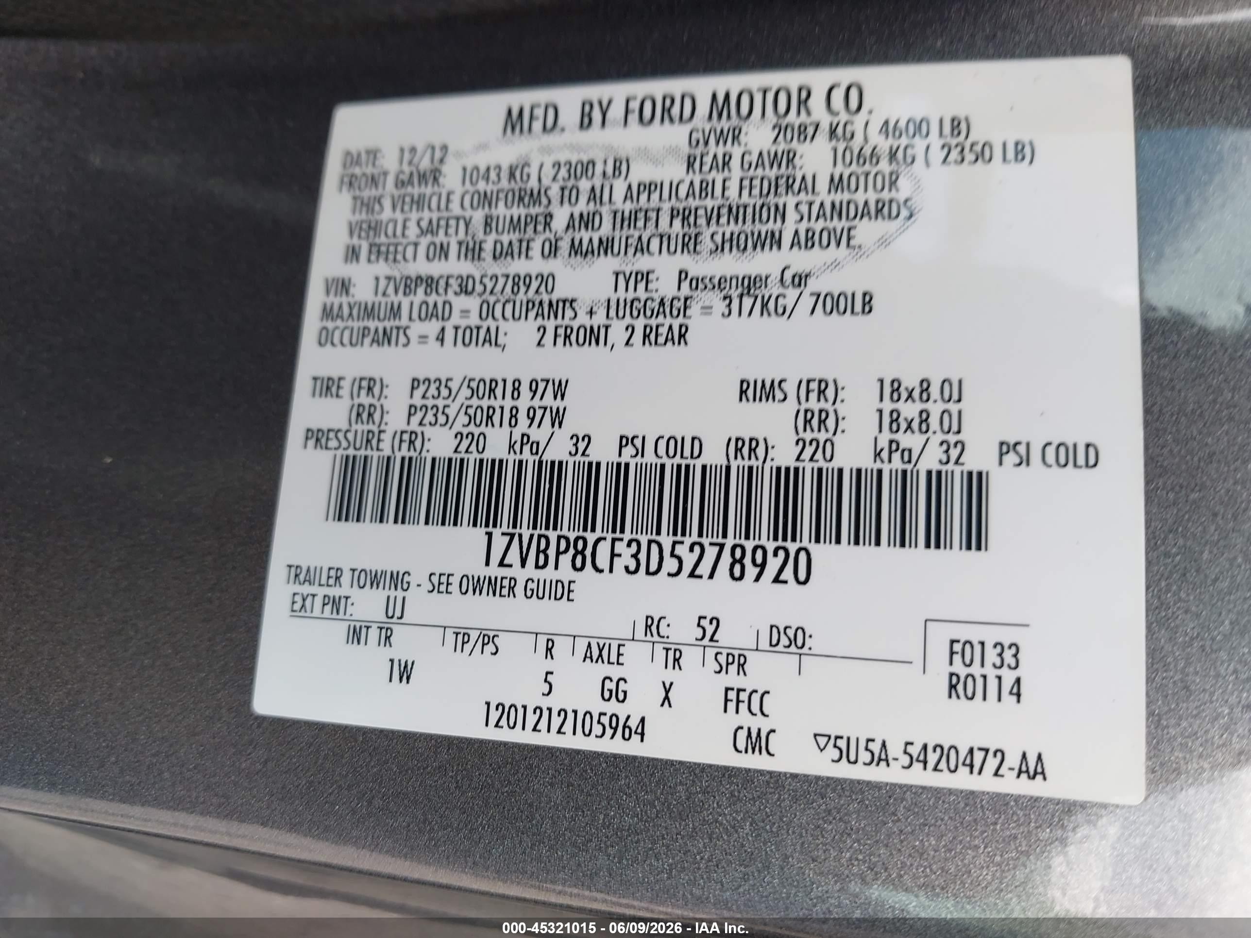 2013 Ford Mustang Gt Черный vin: 1ZVBP8CF3D5278920