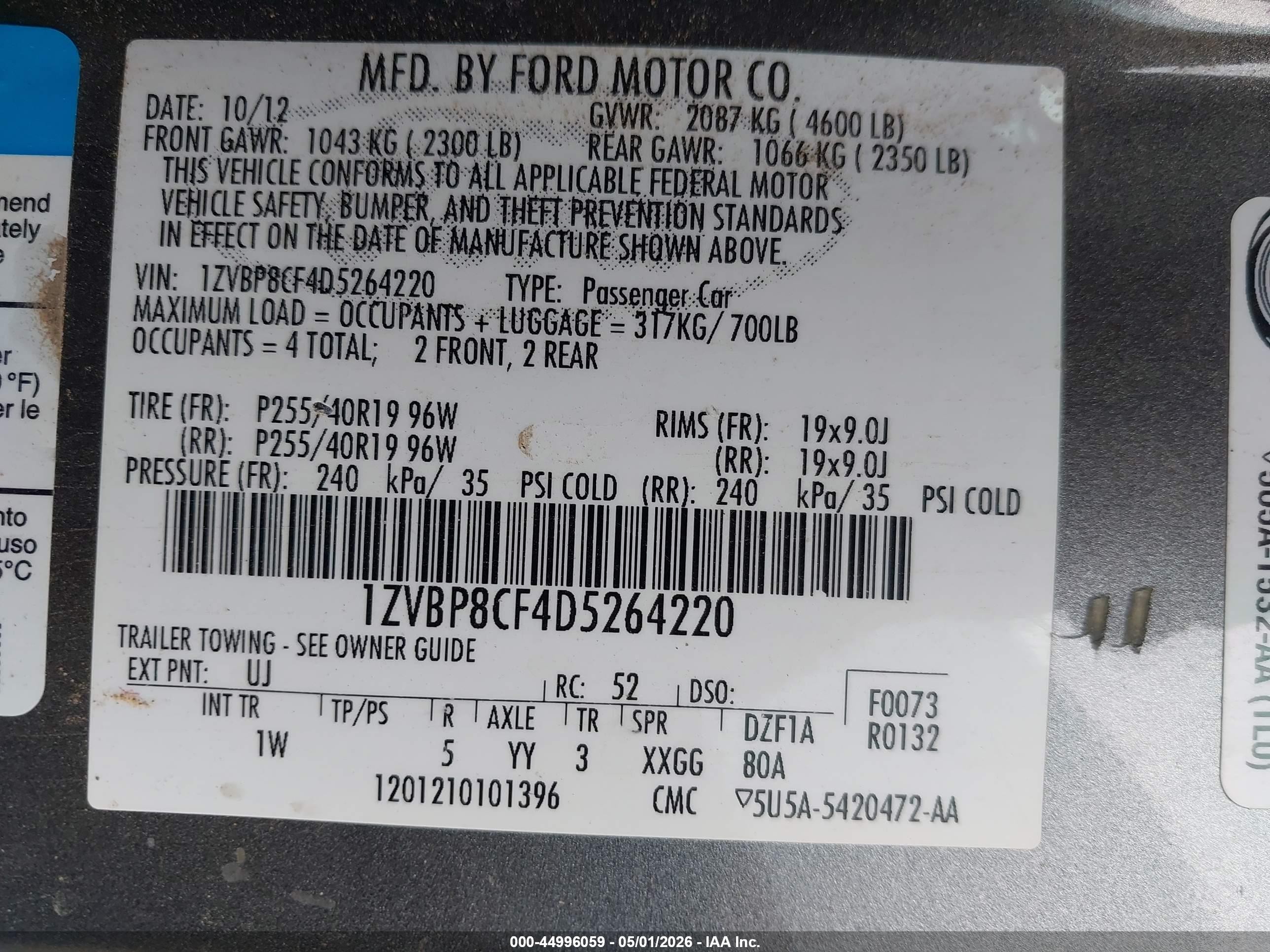 2013 Ford Mustang Gt Gray vin: 1ZVBP8CF4D5264220