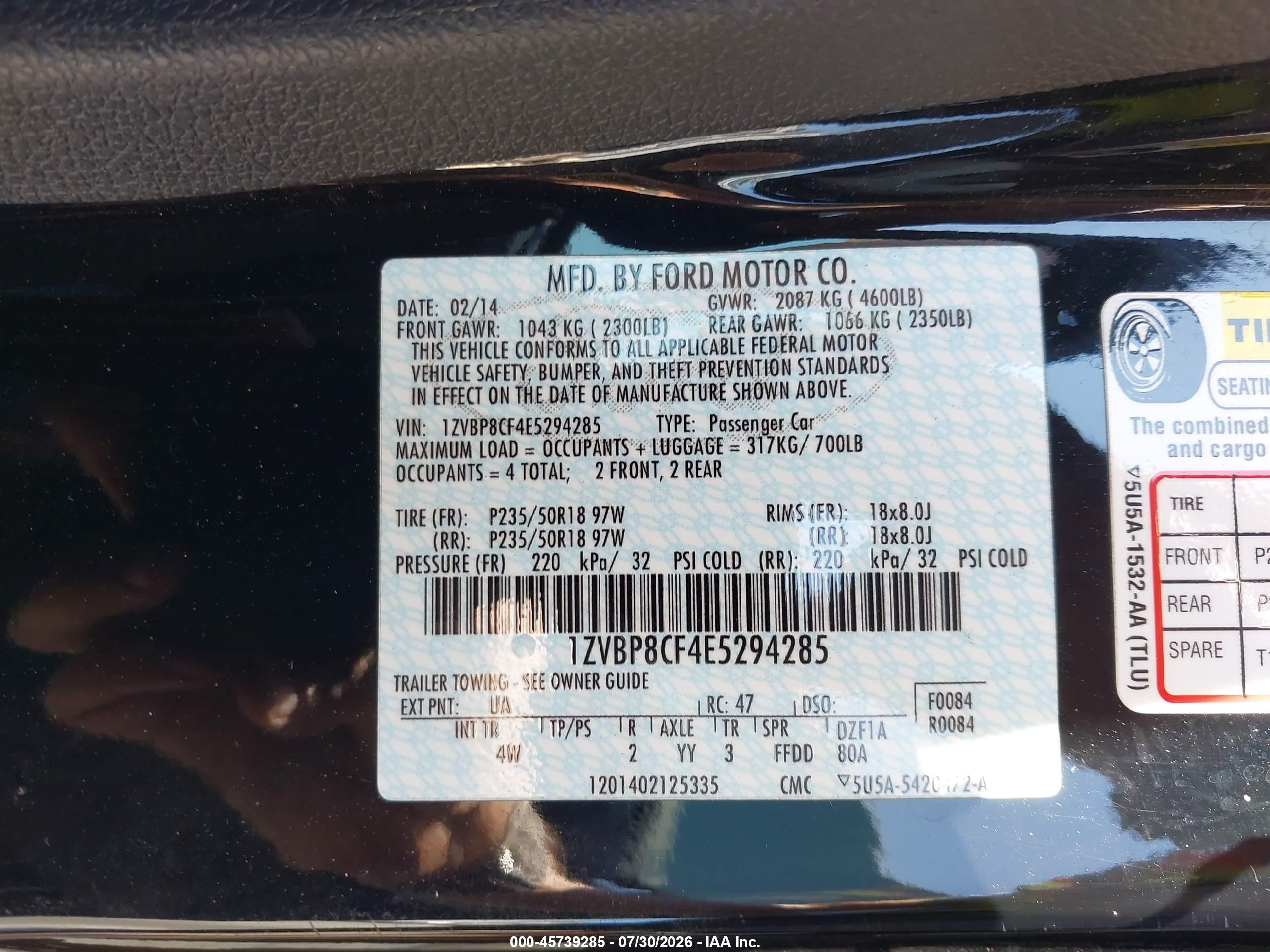 2014 Ford Mustang Gt Premium Black vin: 1ZVBP8CF4E5294285