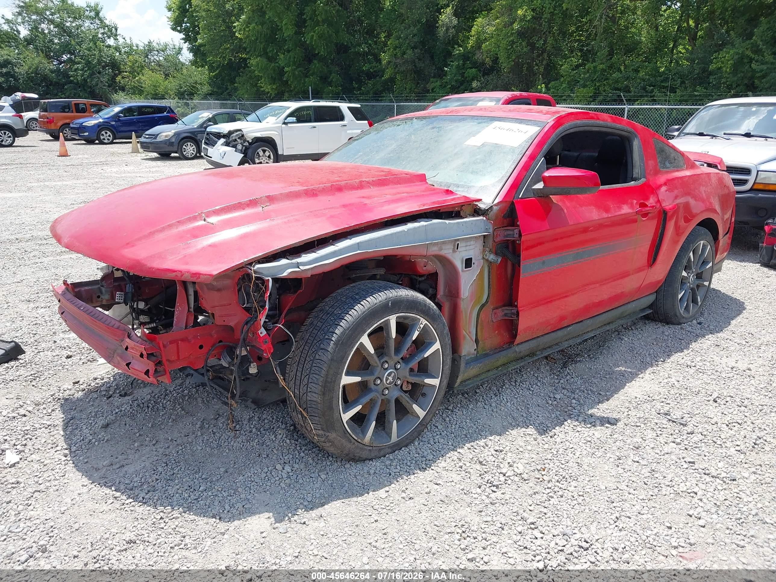 2012 Ford Mustang Gt Premium Red vin: 1ZVBP8CF5C5257520