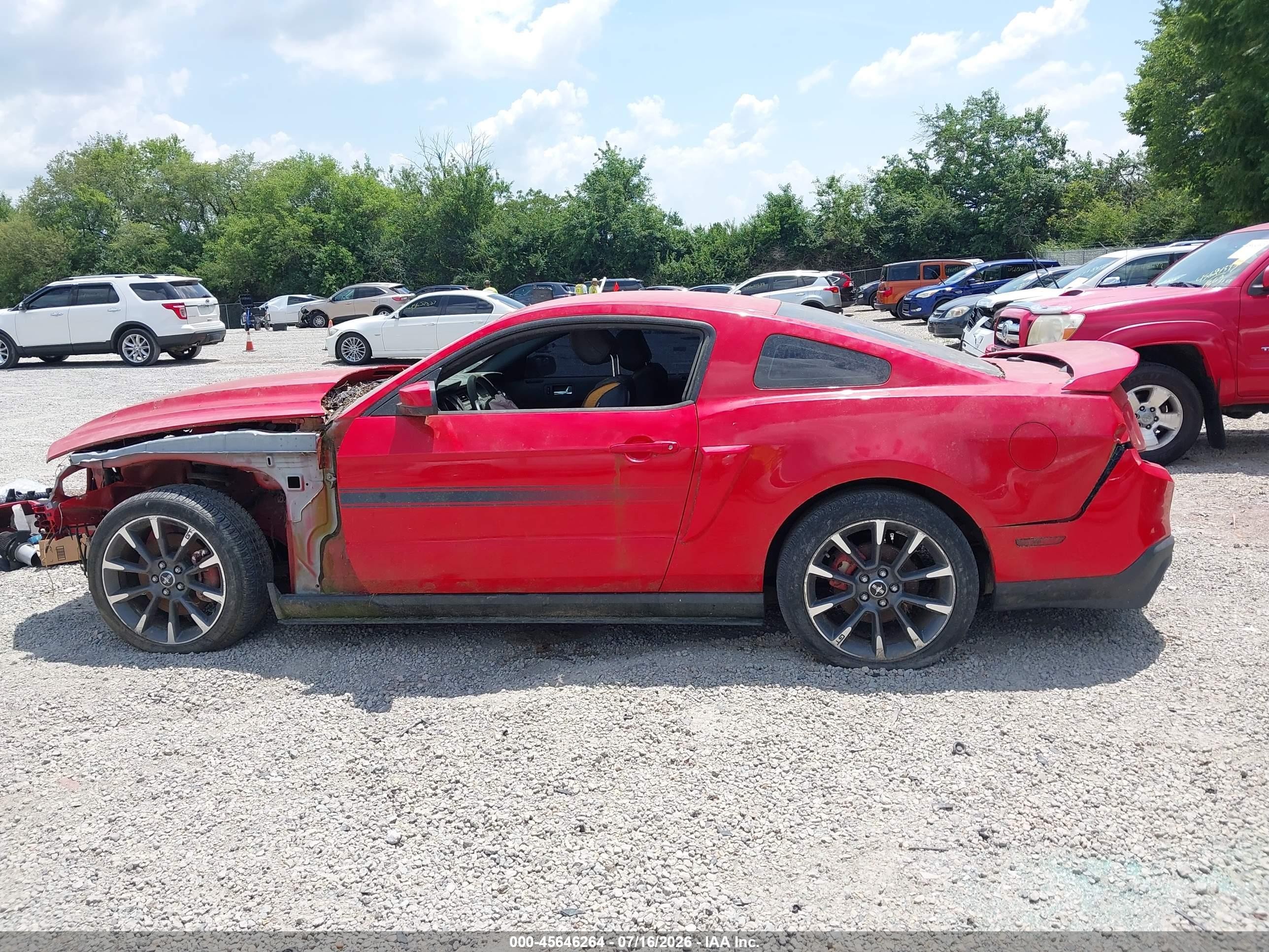2012 Ford Mustang Gt Premium Red vin: 1ZVBP8CF5C5257520