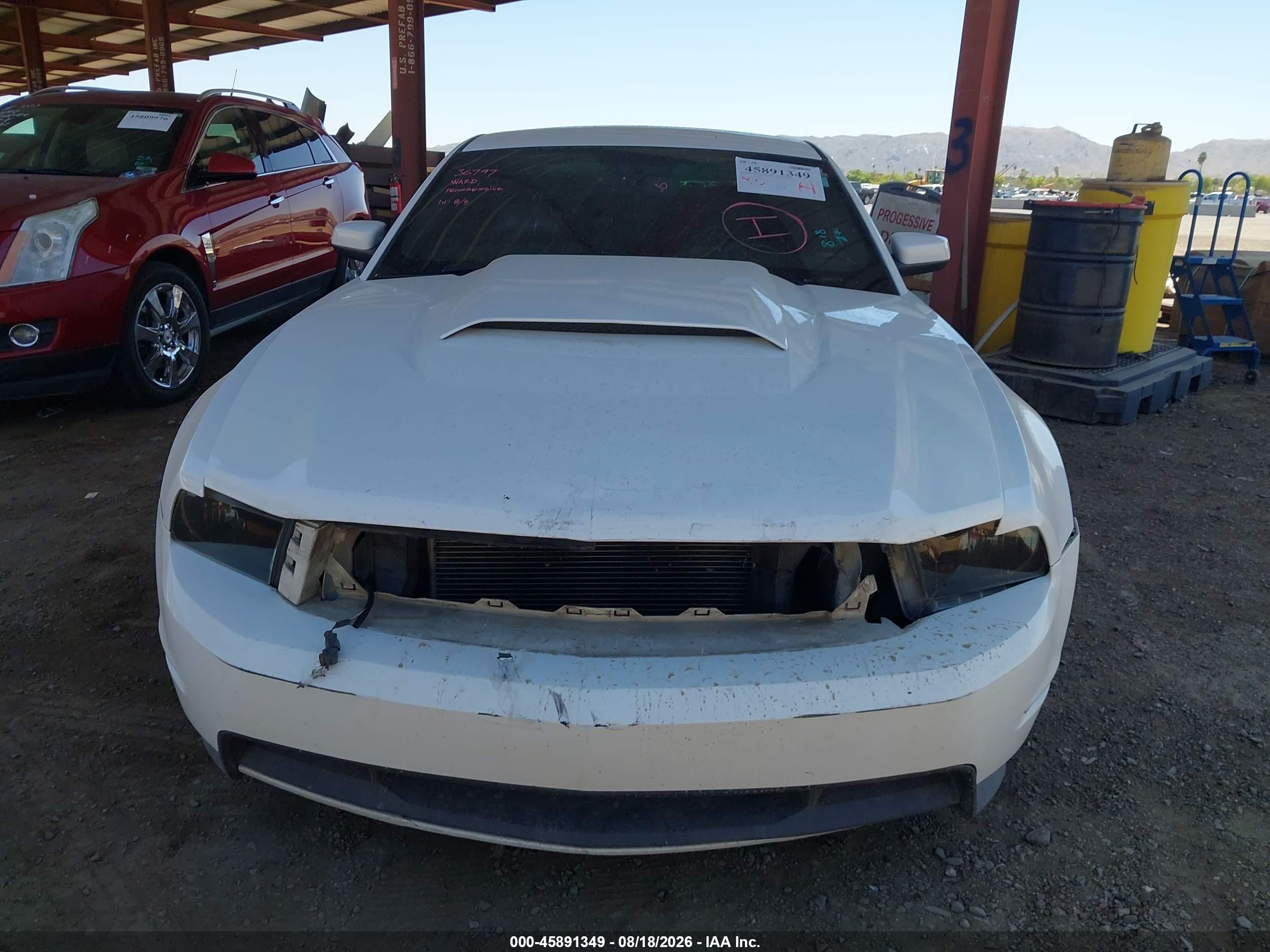 2012 Ford Mustang Gt White vin: 1ZVBP8CF5C5266279