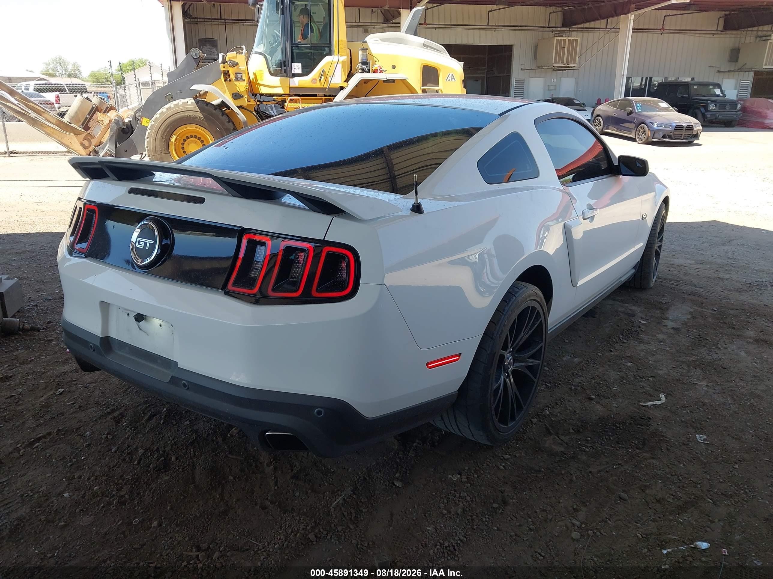 2012 Ford Mustang Gt White vin: 1ZVBP8CF5C5266279
