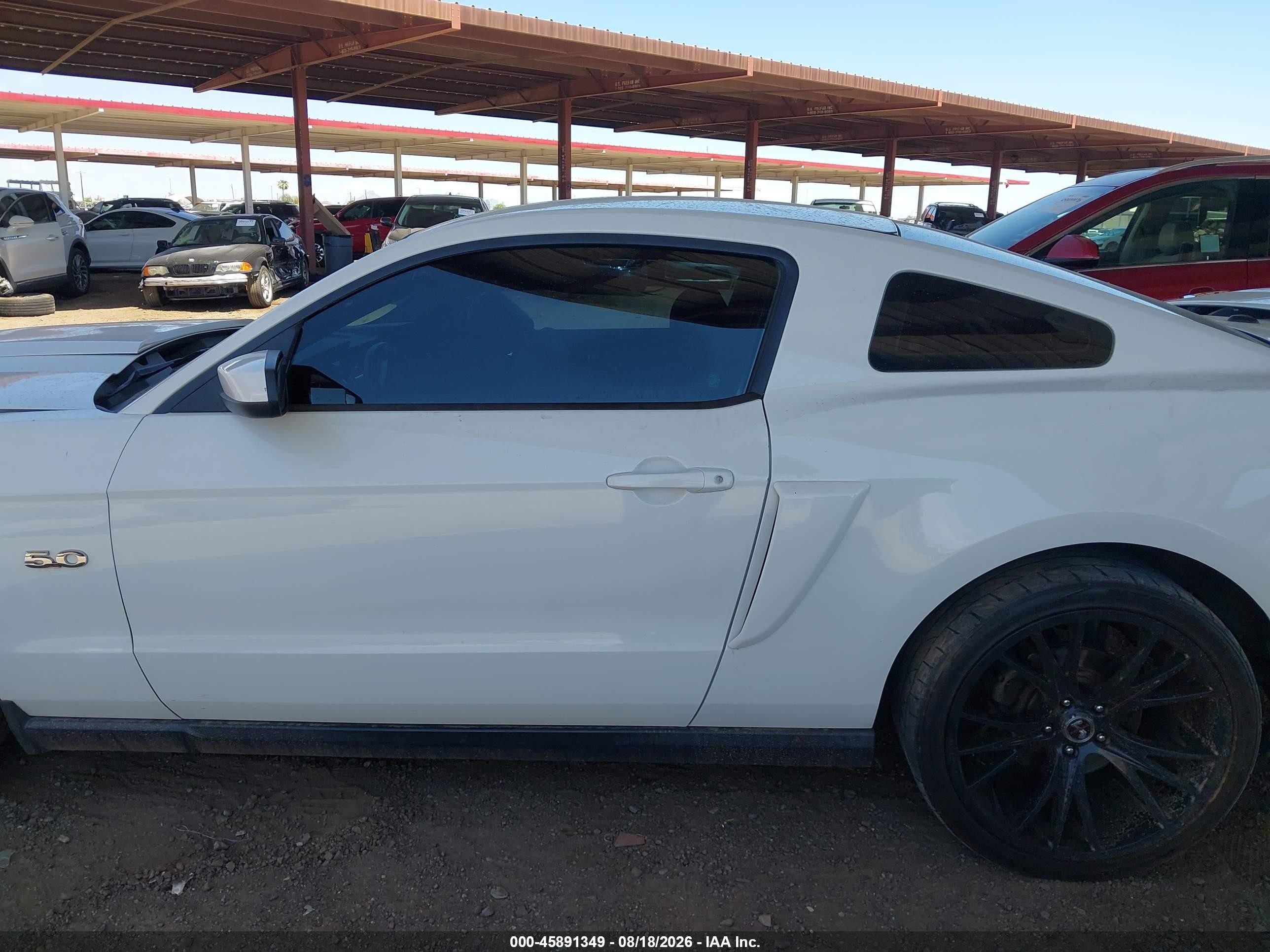 2012 Ford Mustang Gt White vin: 1ZVBP8CF5C5266279